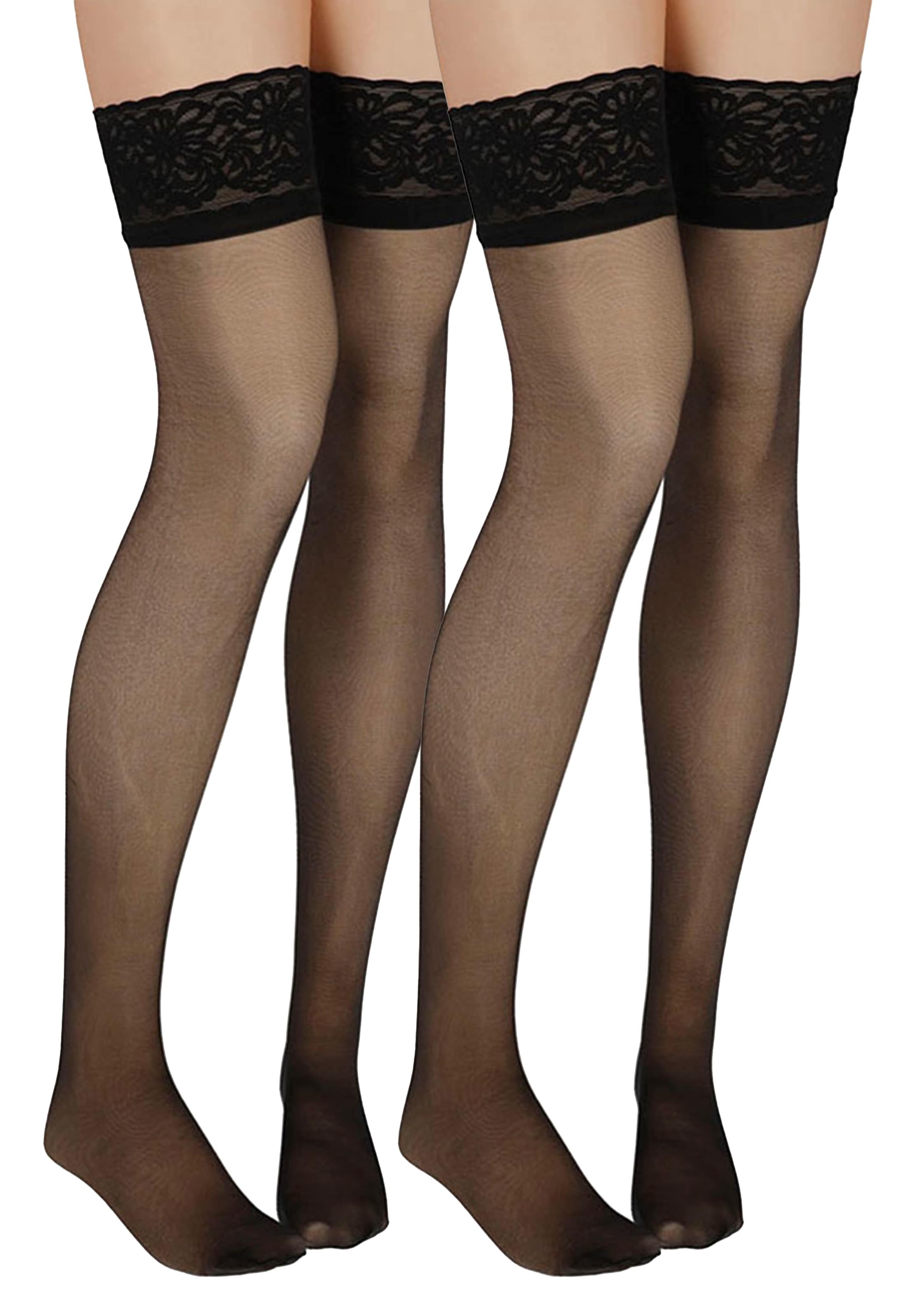 Feinstrümpfe »PANTY KNEEHIGH SOCKS 20 DENIER«, (2er Pack), Flachen Nähte und Silikonrand