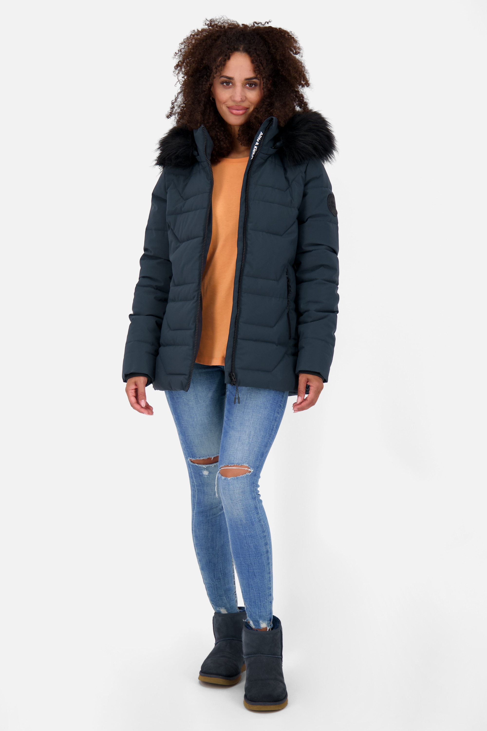 Alife & Kickin Winterjacke »Damen ZophiaAK A«, leicht taillierter Passform, Kapuze und Kunstfell sind abnehmbar