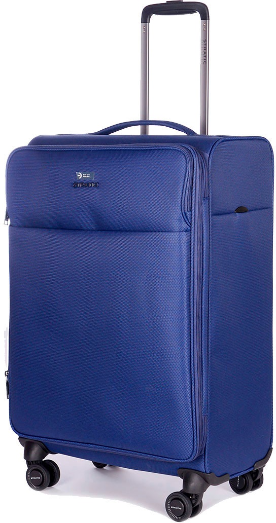 Stratic Weichgepäck-Trolley »Stratic Light + M, dark blue«, 4 Rollen, Reisekoffer Reisegepäck Aufgabegepäck TSA-Zahlenschloss
