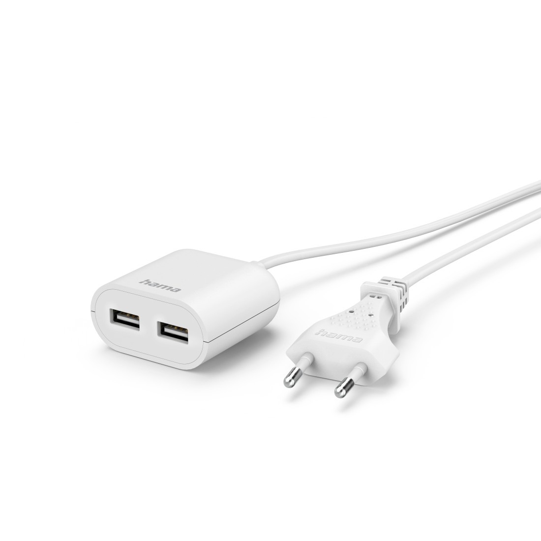 Hama Netzteil »USB Netzteil, 1,9 m, 2,4 A, 2x USB-A, Weiß«
