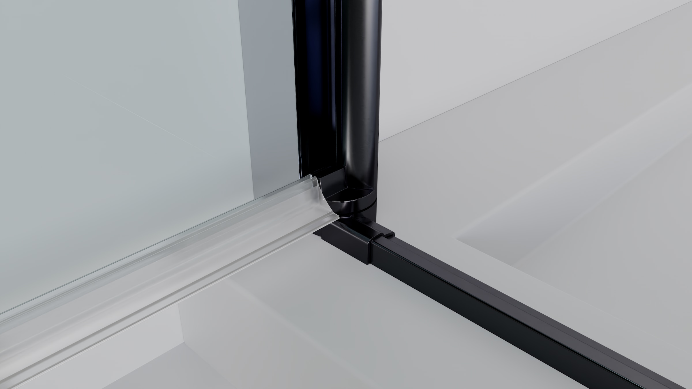 welltime Eckdusche Rahmenloses Design mit extravaganten Griffen