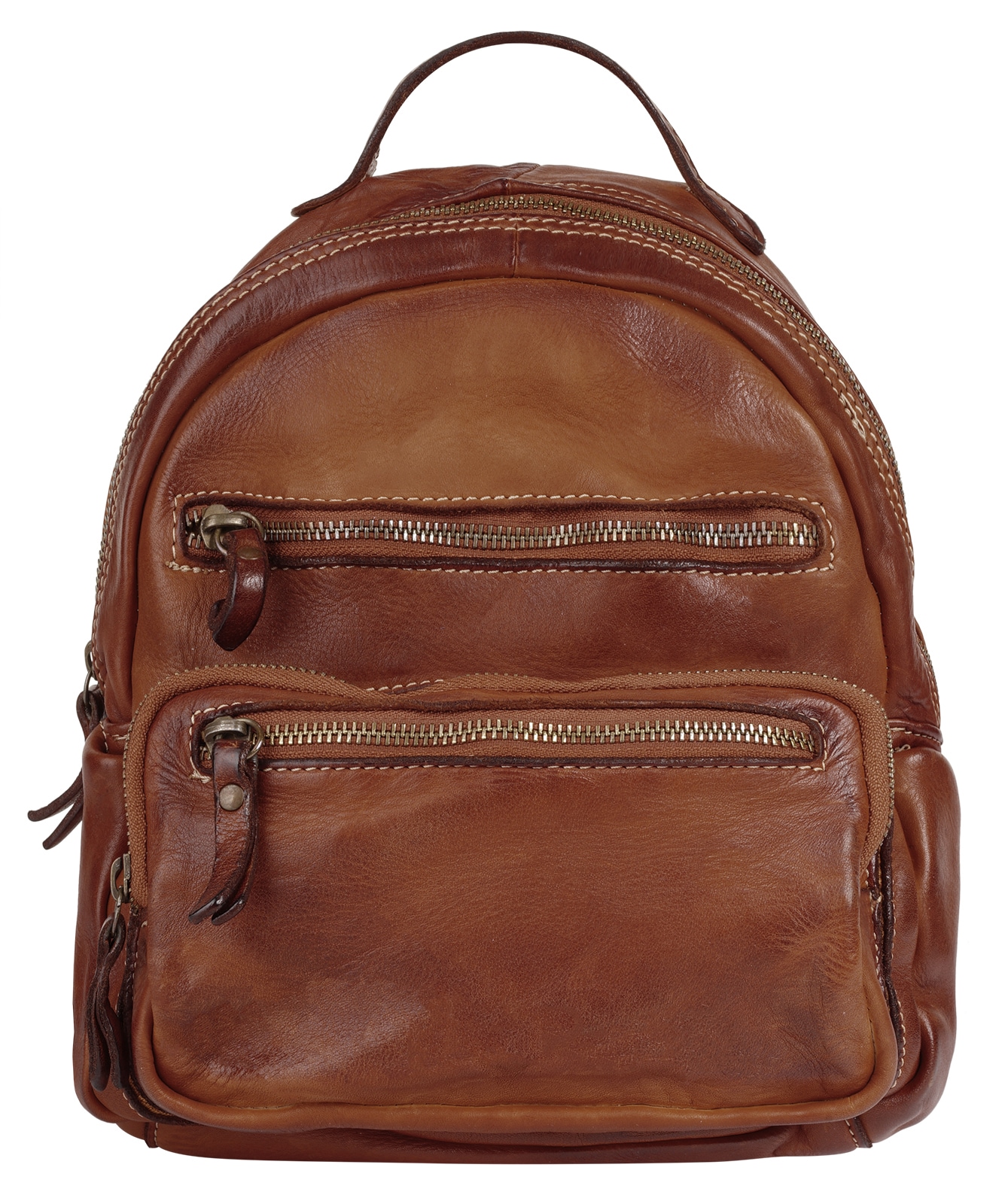 Cityrucksack, echt Leder, Made in Italy