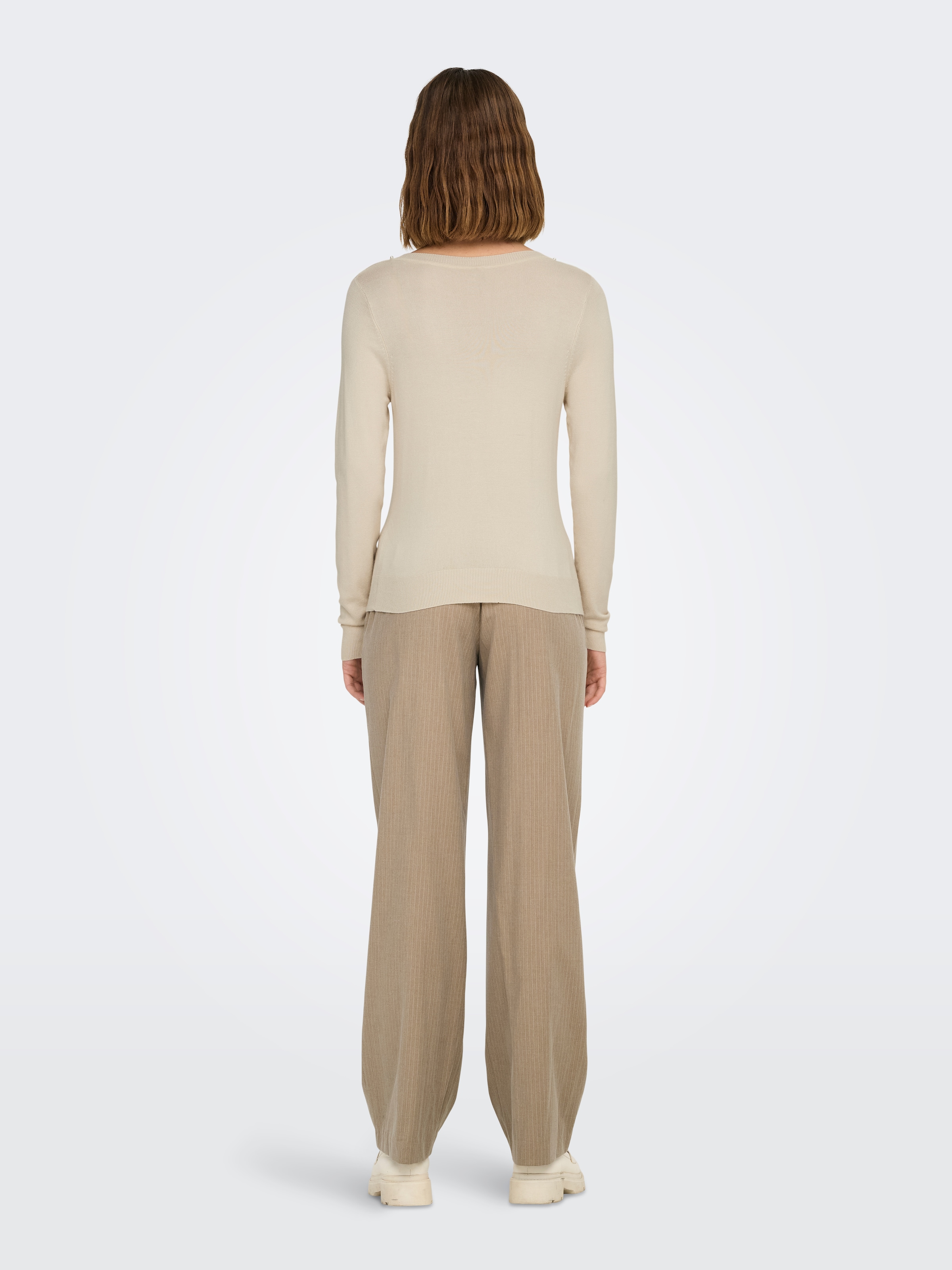 ONLY Strickpullover »ONLVENICE LIFE LS PEARL O-NECK CC KNT«