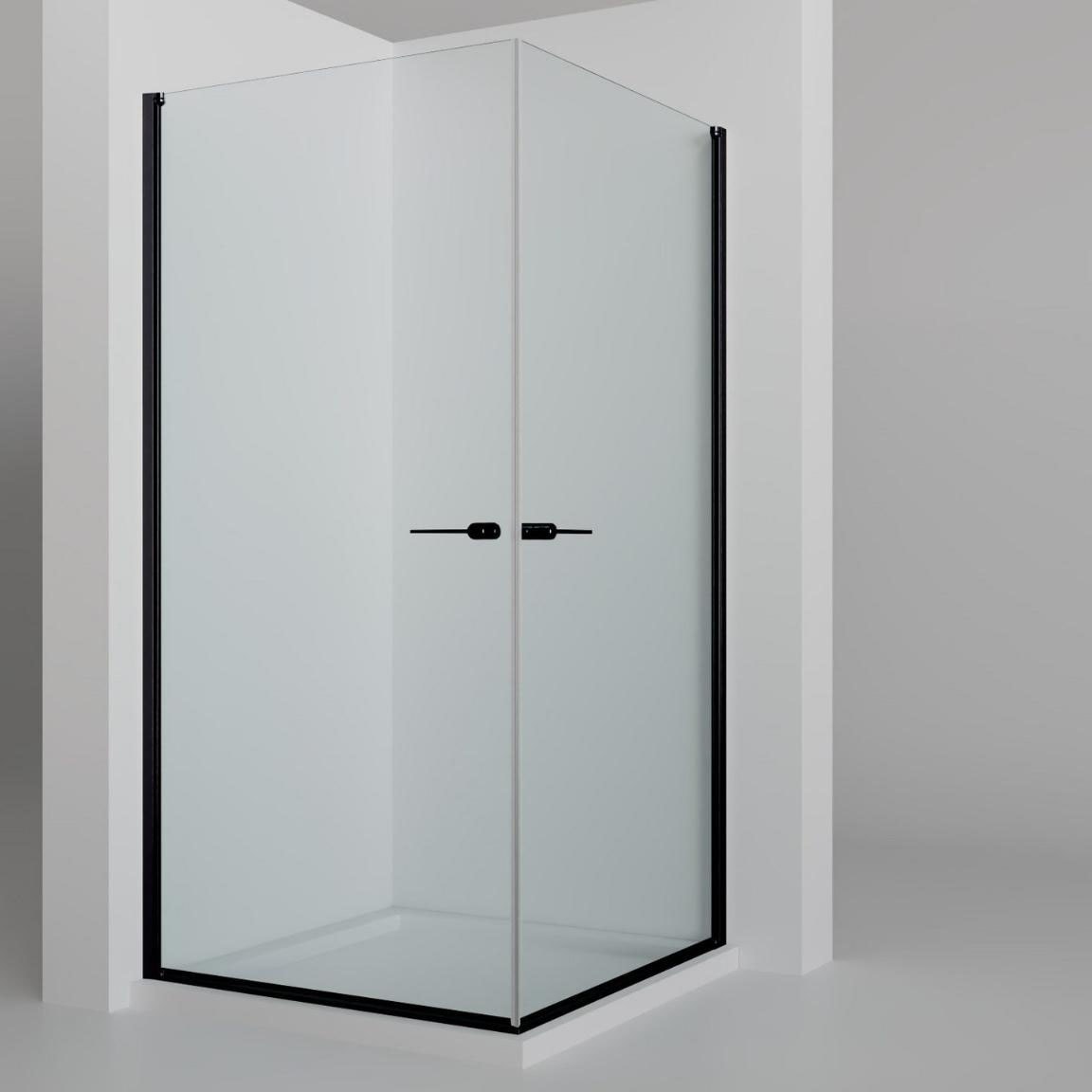 welltime Eckdusche "Firenze" Rahmenloses Design mit extravaganten Griffen, 6mm ESG