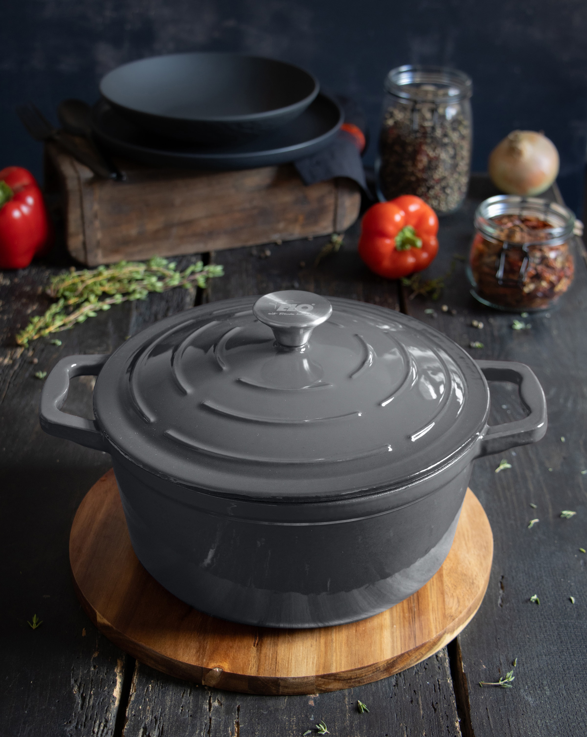 Elo Basic Kochtopf »Basaltgrau« 1 tlg. Gusseisen