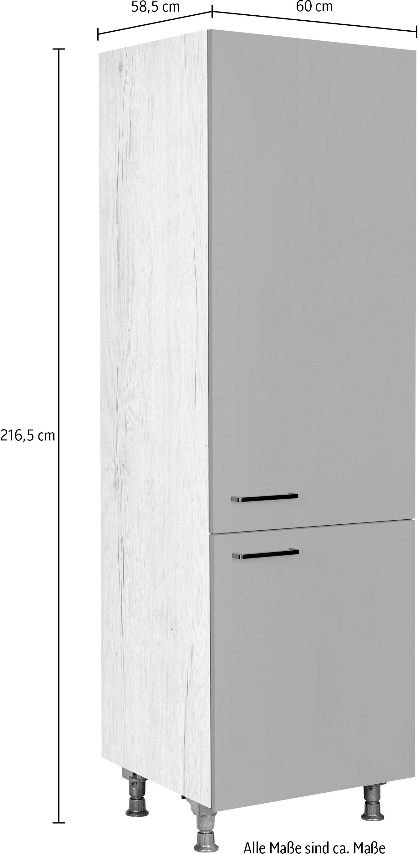 nobilia® Kühlumbauschrank »"Easytouch", mit zwei Türen und zusätzlichem Einlegeboden,«, vormontiert, Ausrichtung wählbar, Breite/Höhe: 60/216,6 cm
