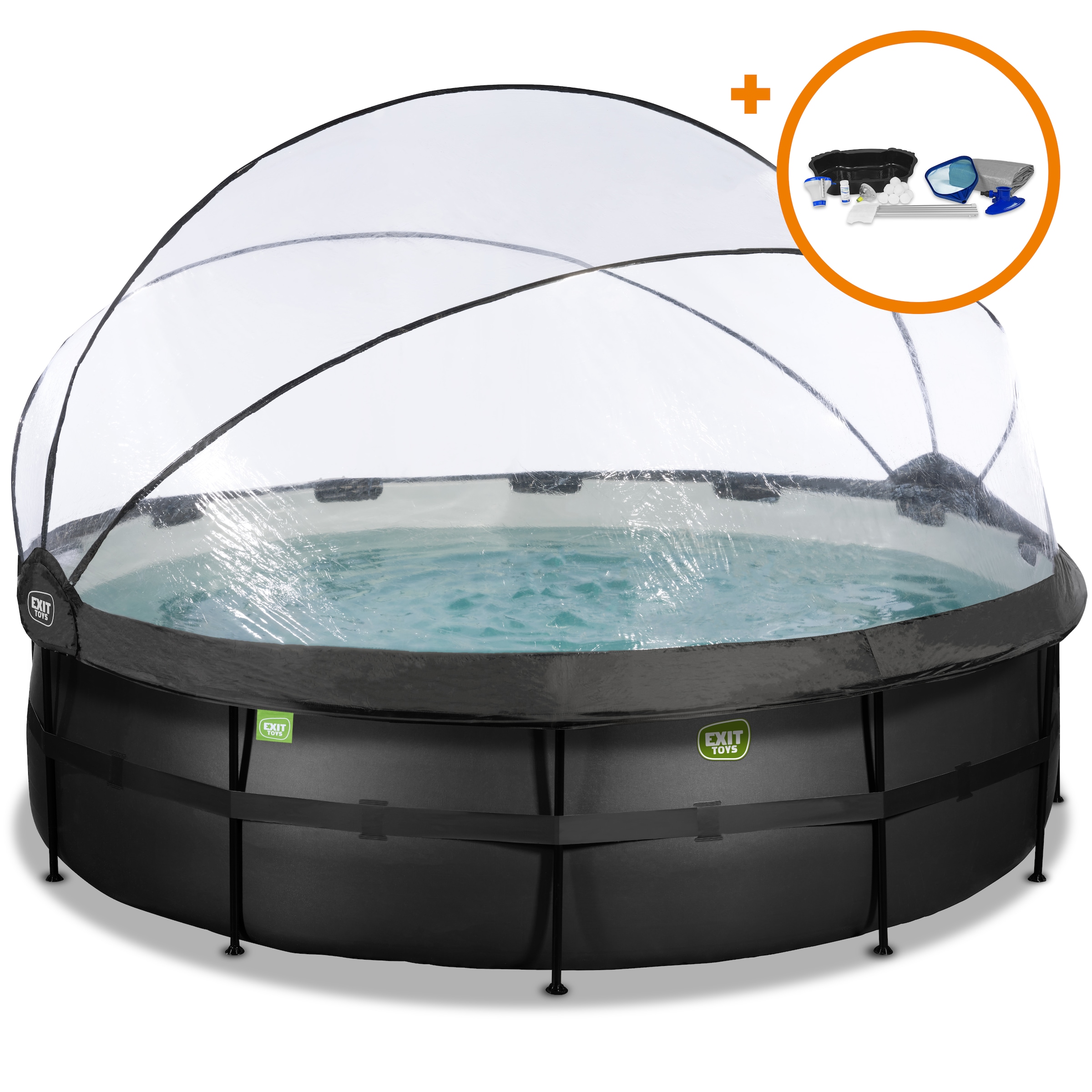 EXIT Framepool ""Black Leather Pool"", (Set), mit Sandfilterpumpe und Abdec günstig online kaufen