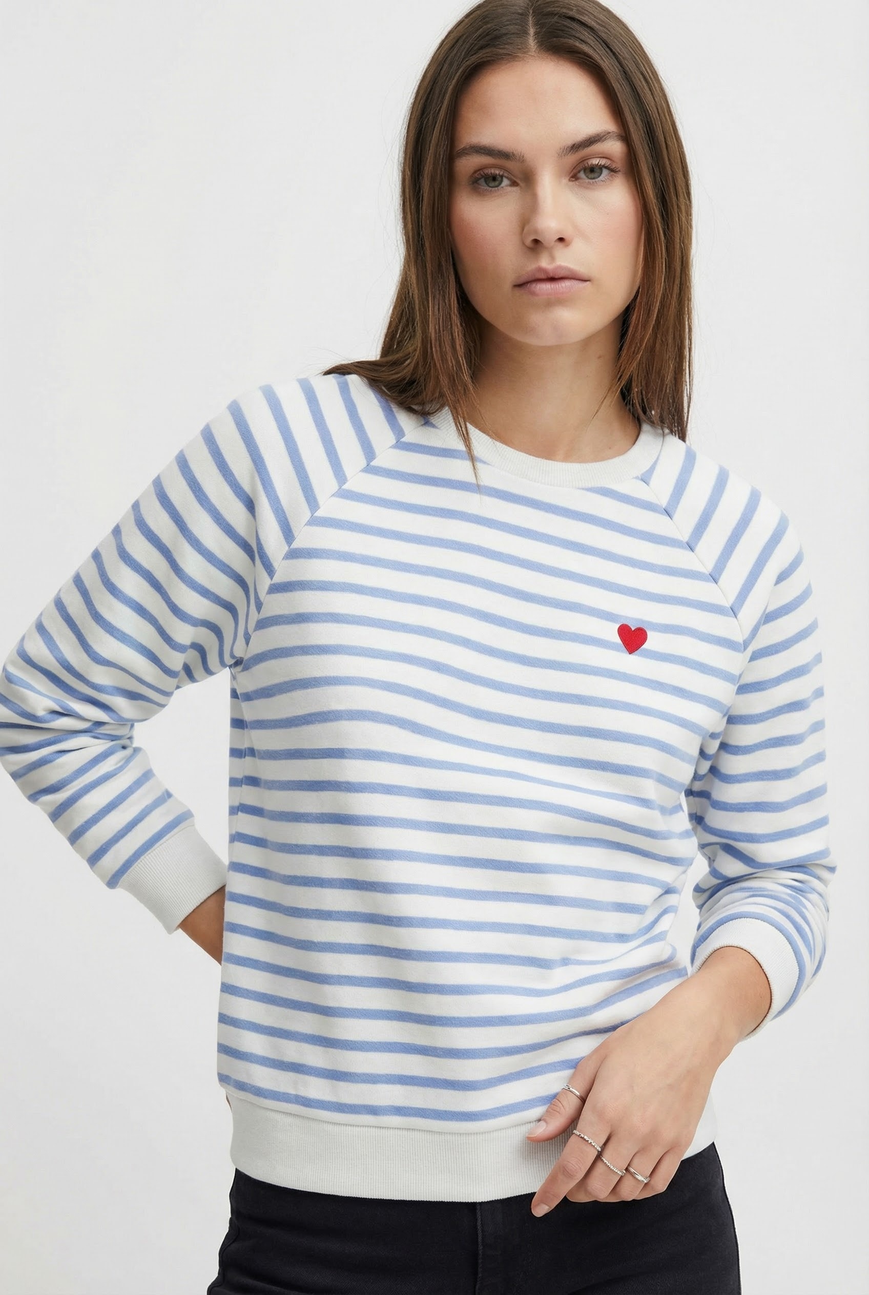 pieces Sweatshirt "PCGRETA LS EMB UB SWEAT FC", Baumwollmischung, regular fit