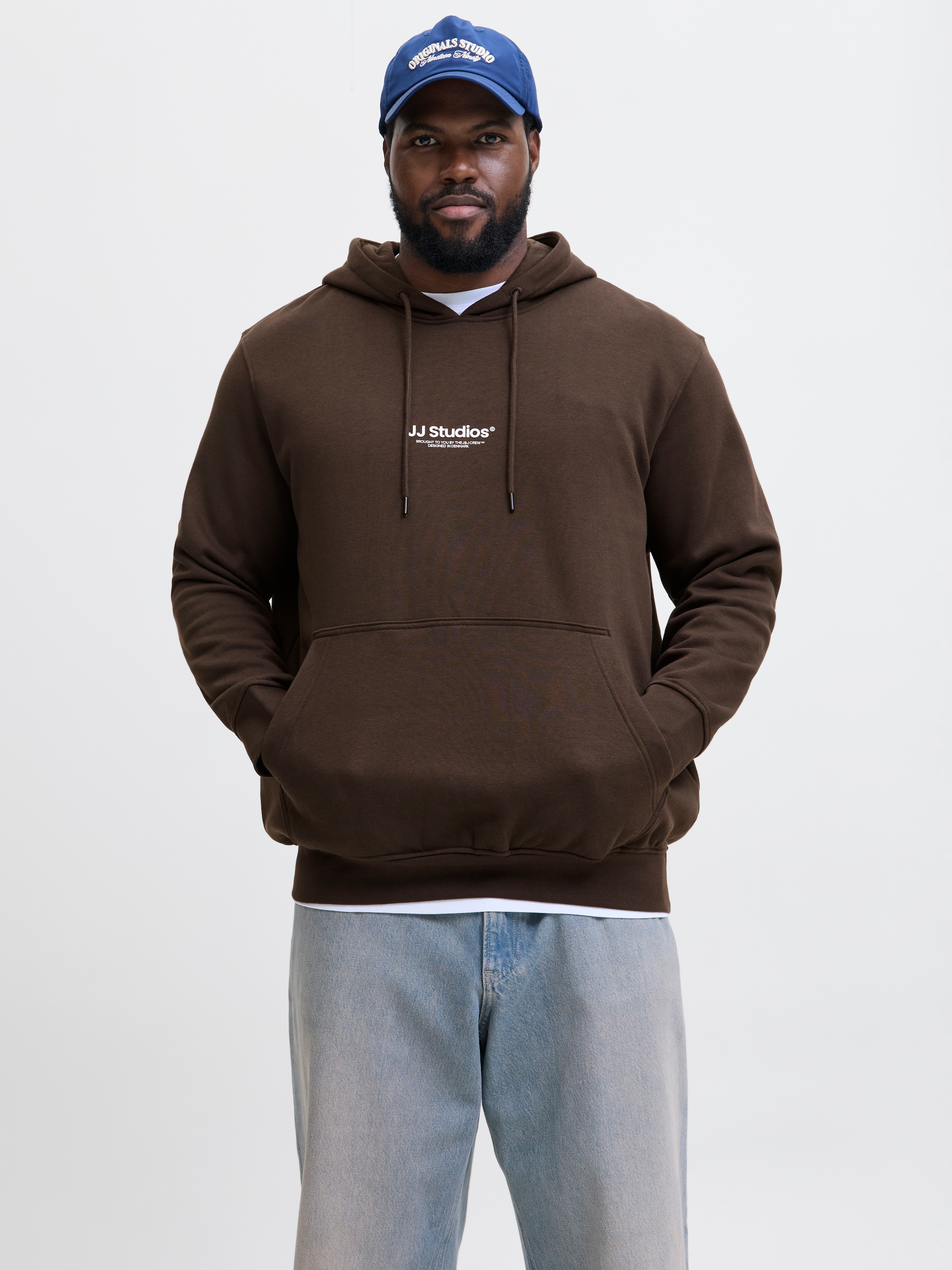 Jack & Jones PlusSize "JJESOHO SWEAT HOOD NOOS PLS", mit Logobranding