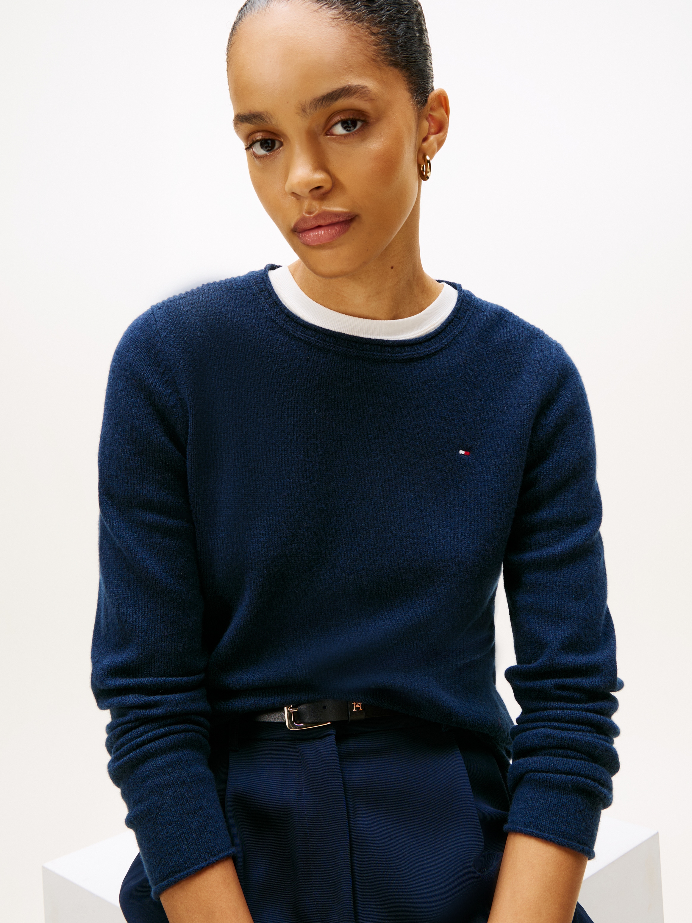 Tommy Hilfiger Strickpullover, aus reiner Wolle