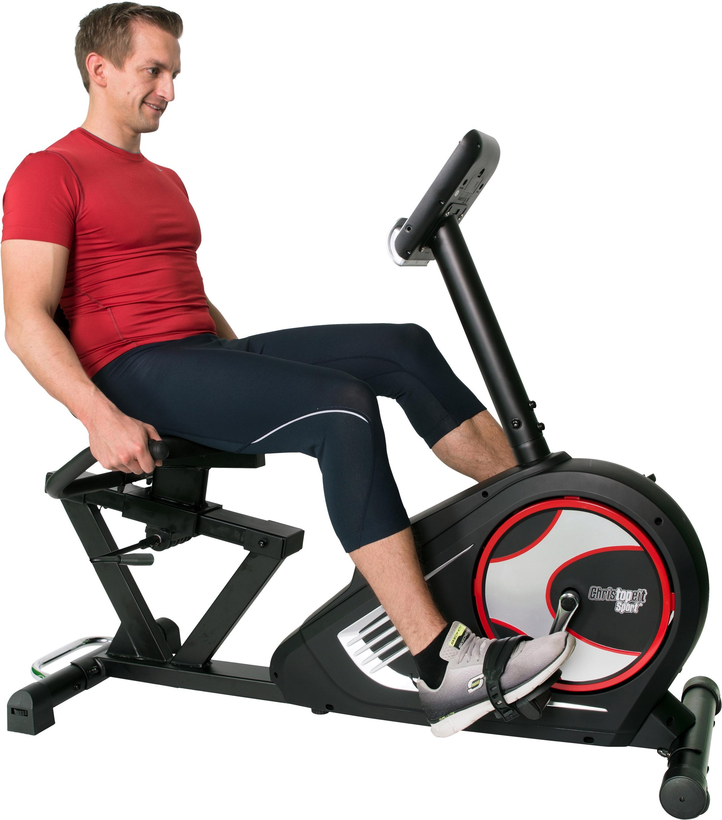 Christopeit Sport® Liege-Ergometer »RS 3«, (mit Tablet-Halterung), Schwungmasse ca. 10 kg, 24 Widerstandsstufen
