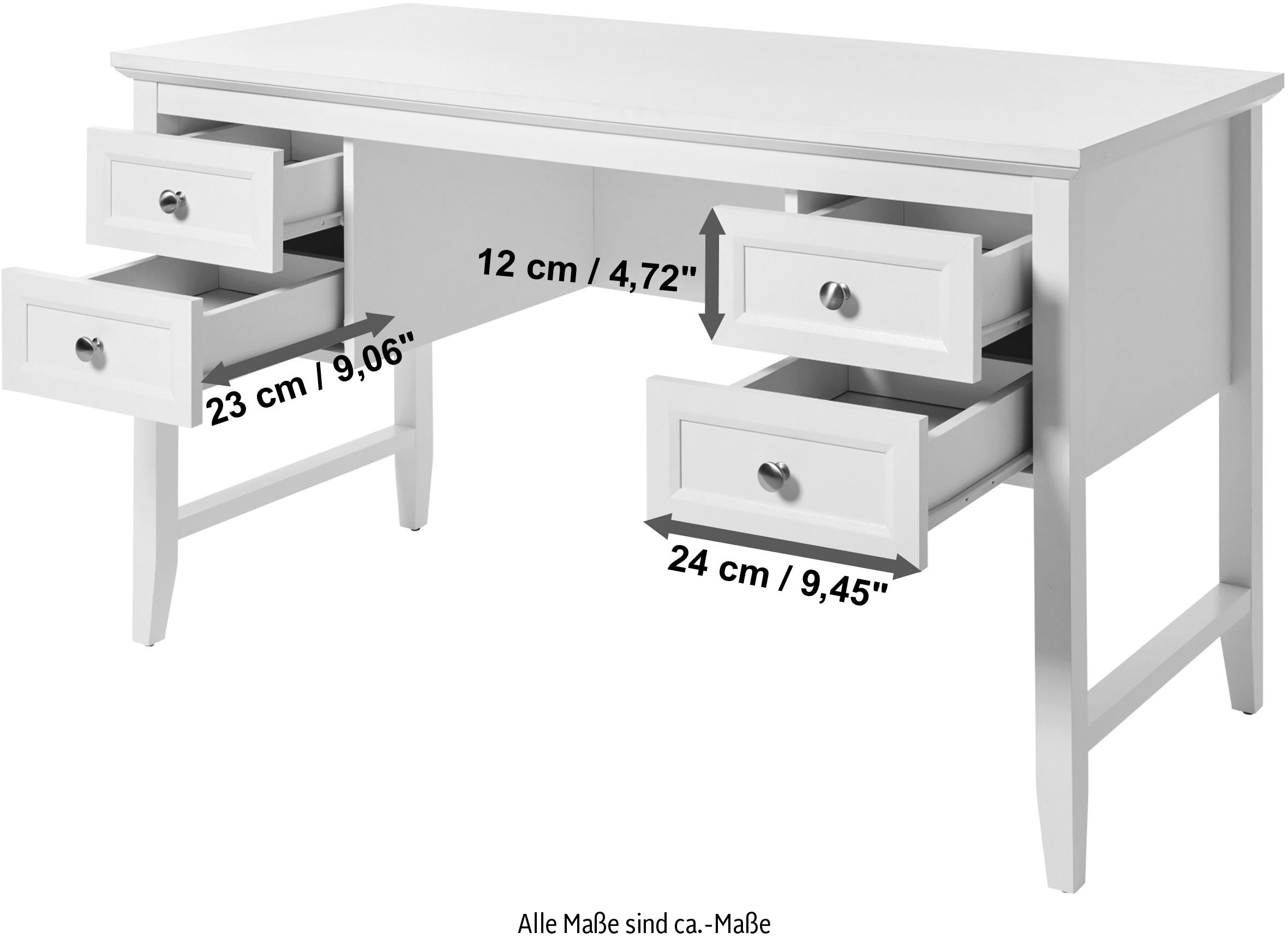 Jahnke Schreibtisch »CLASSIC D 130«, Schreibtisch, 4 Schubladen, Breite 130 cm