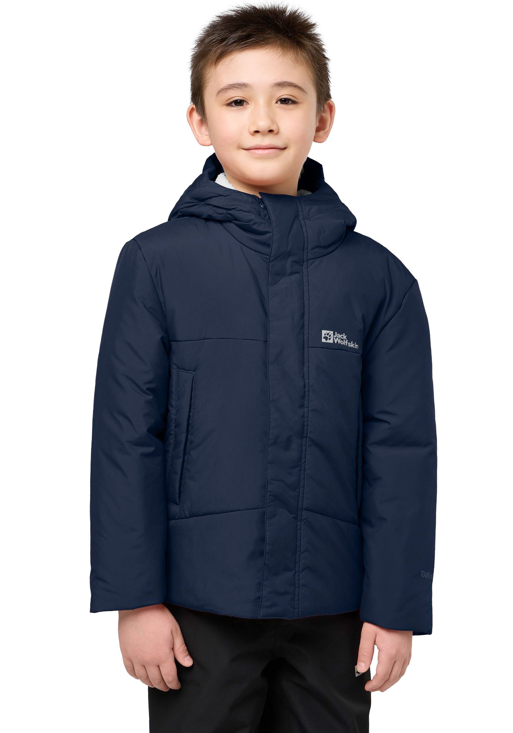 Jack Wolfskin Steppjacke "Jacke SNOWBEAR für Kinder" mit Kapuze mit gefütterter Kapuzeninnenseite, wasser- und windabweisend, wärmend
