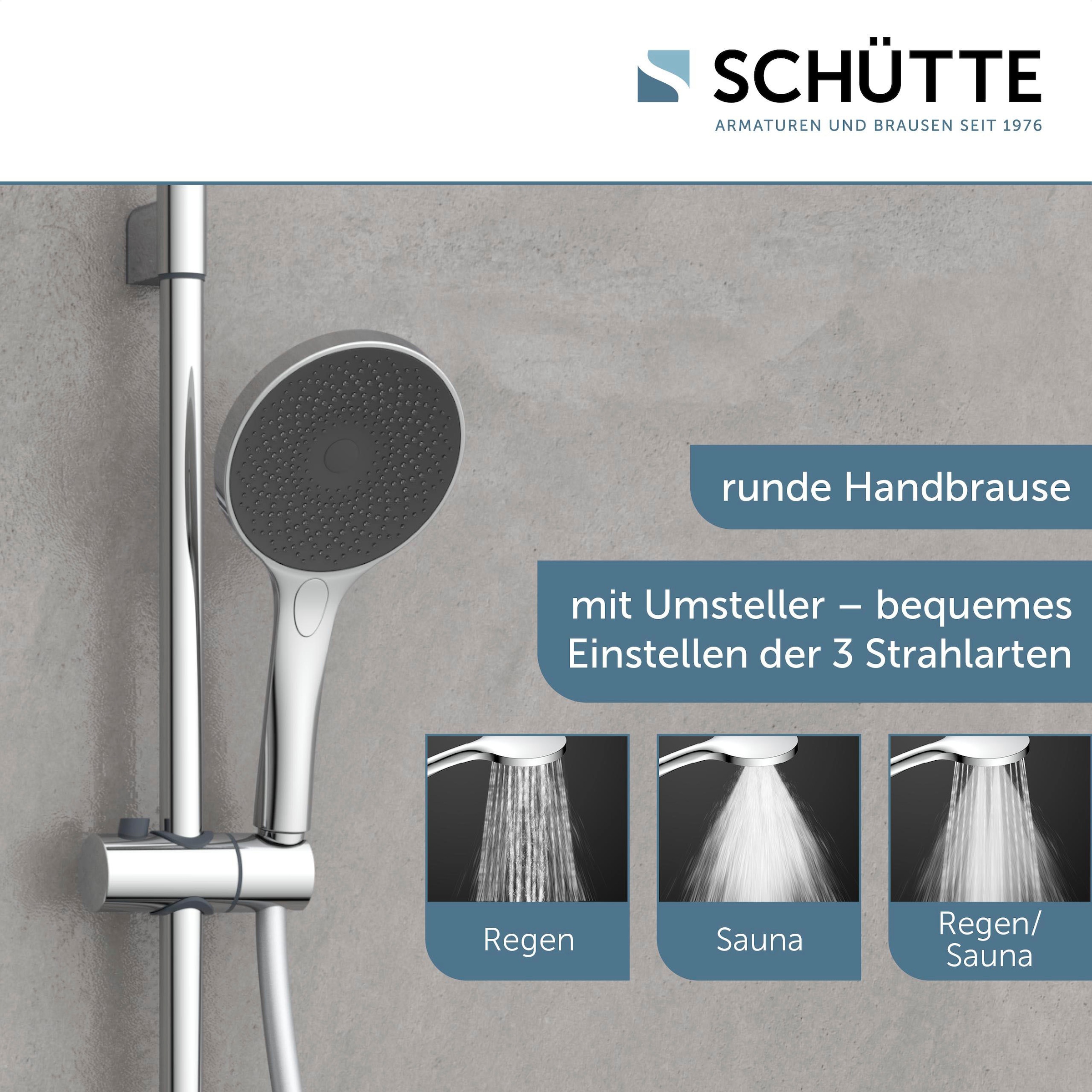 Schütte Stangenbrause-Set »CAPRI«, Duschbrause, 3-fach verstellbar, Antikalk, wassersparend