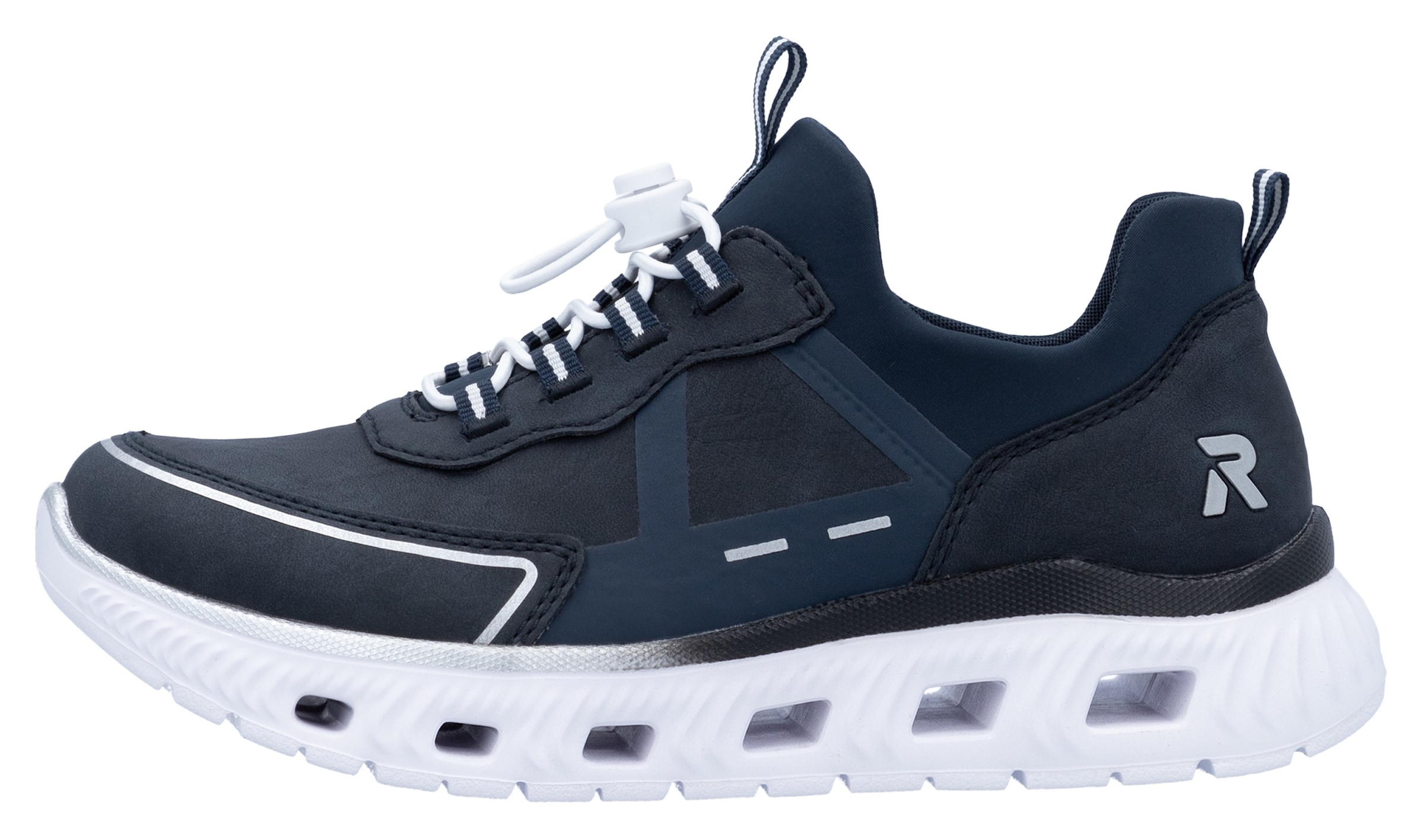 RIEKER Sport Slip-On Sneaker, Schlupfschuh, Halbschuh, Freizeitsneaker mit Schnellverschluss