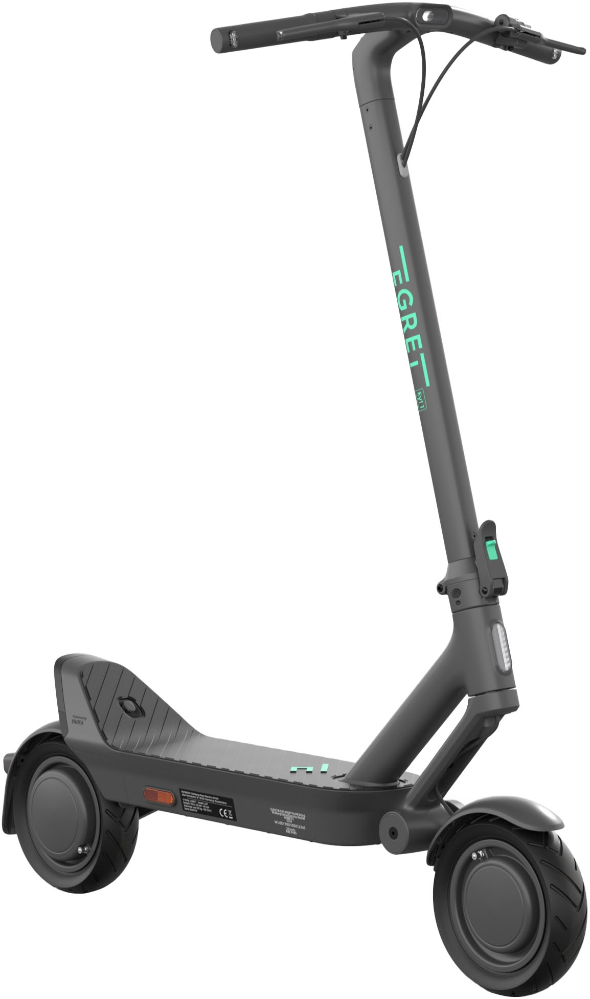EGRET E-Scooter "Egret Ey 1", B:63,8cm L:122cm, grau, Roller, Electric Scooter, mit Straßenzulassung, bis zu 65 km Reichweite