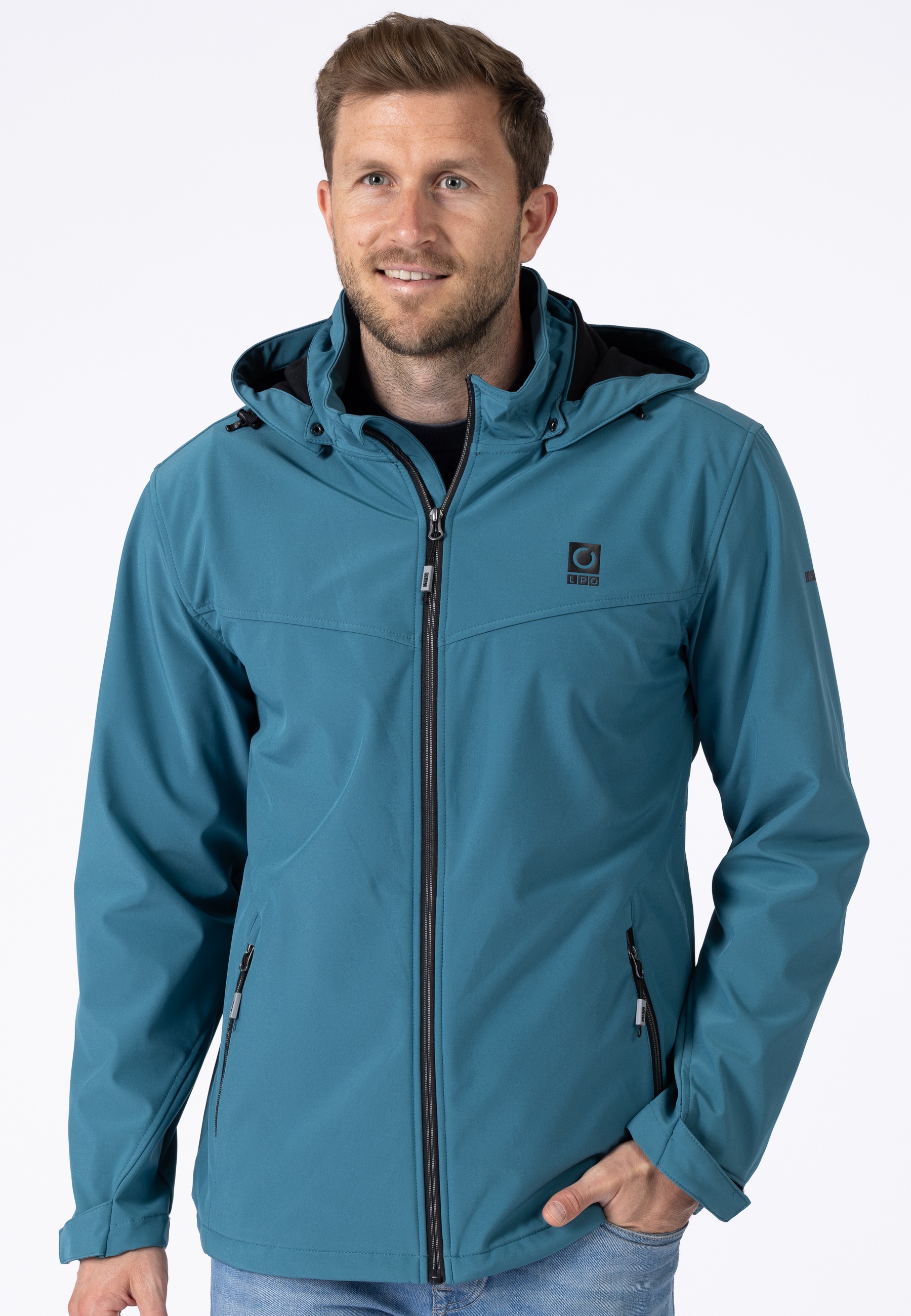 LPO Softshelljacke "Softshelljacke Melvin" abnehmbare, verstellbare Kapuze günstig online kaufen