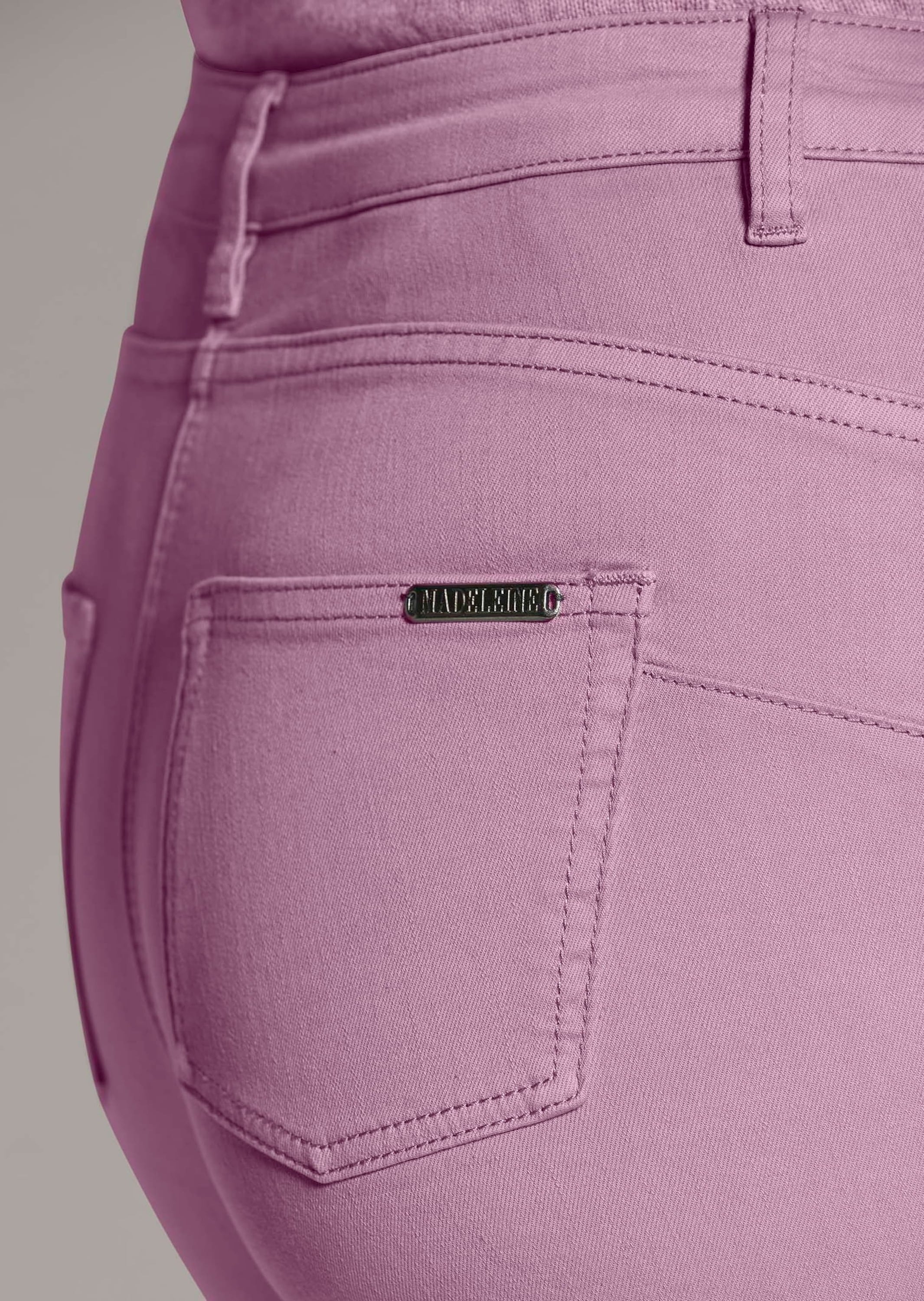 MADELEINE Regular-fit-Jeans »Jeans Mid Waist Skinny-Hose mit Fransen«