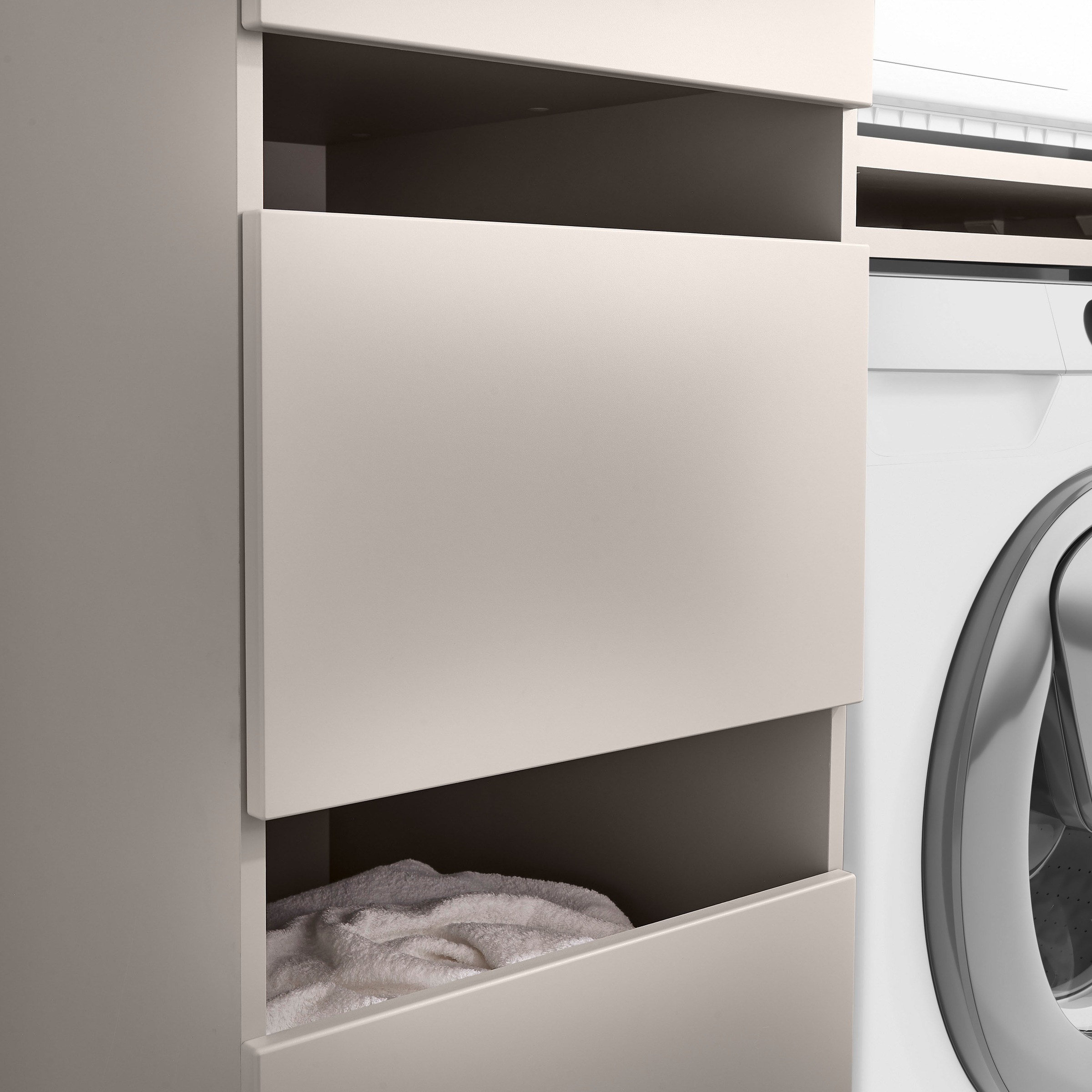BASIC by Balculina Waschmaschinenumbauschrank »Washhome B/H/T 116x185x68 cm« 1 Stk. tlg. Breite 116cm, Metallschubkästen, Softclose