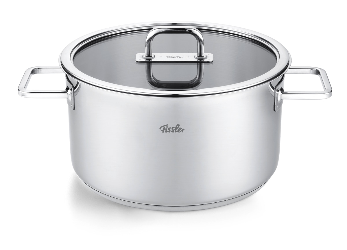 Fissler Topf-Set »Viseo® Pro« Set, 3 Kochtöpfe & 1 Bratentopf mit Deckel, 1 Stielkasserolle, 9 tlg. Edelstahl 18/10