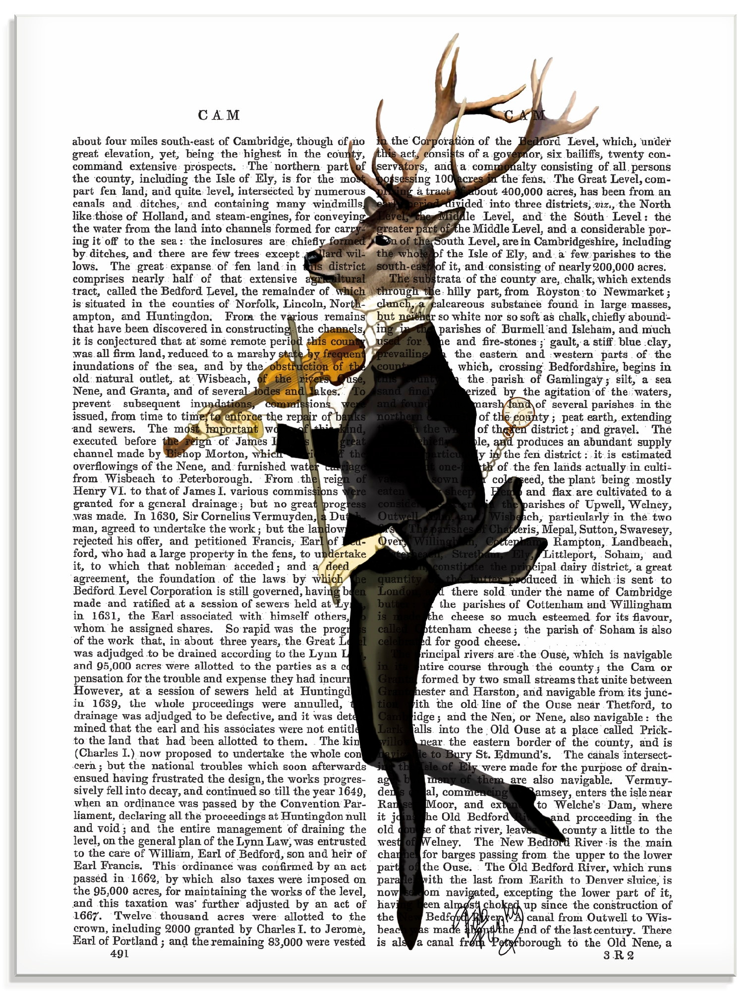 Artland Glasbild "Tanzender Hirsch mit Violine" Humor 1 Stk. tlg. in verschiedenen Größen
