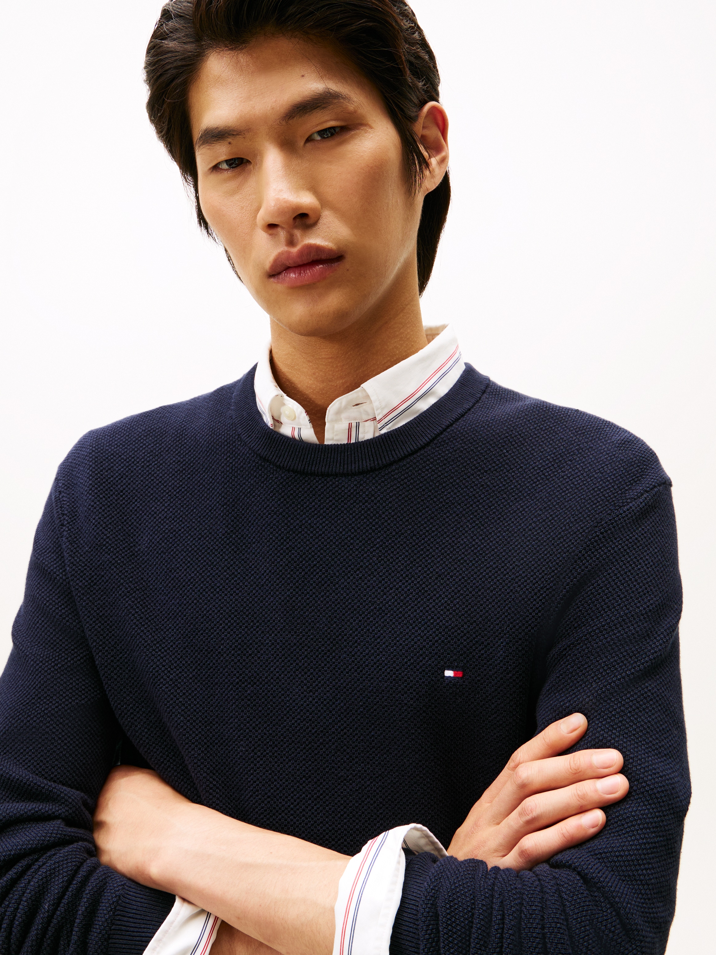 Tommy Hilfiger Rundhalspullover »ESSENTIAL STRUCTURE CREW NECK«, mit feiner Struktur
