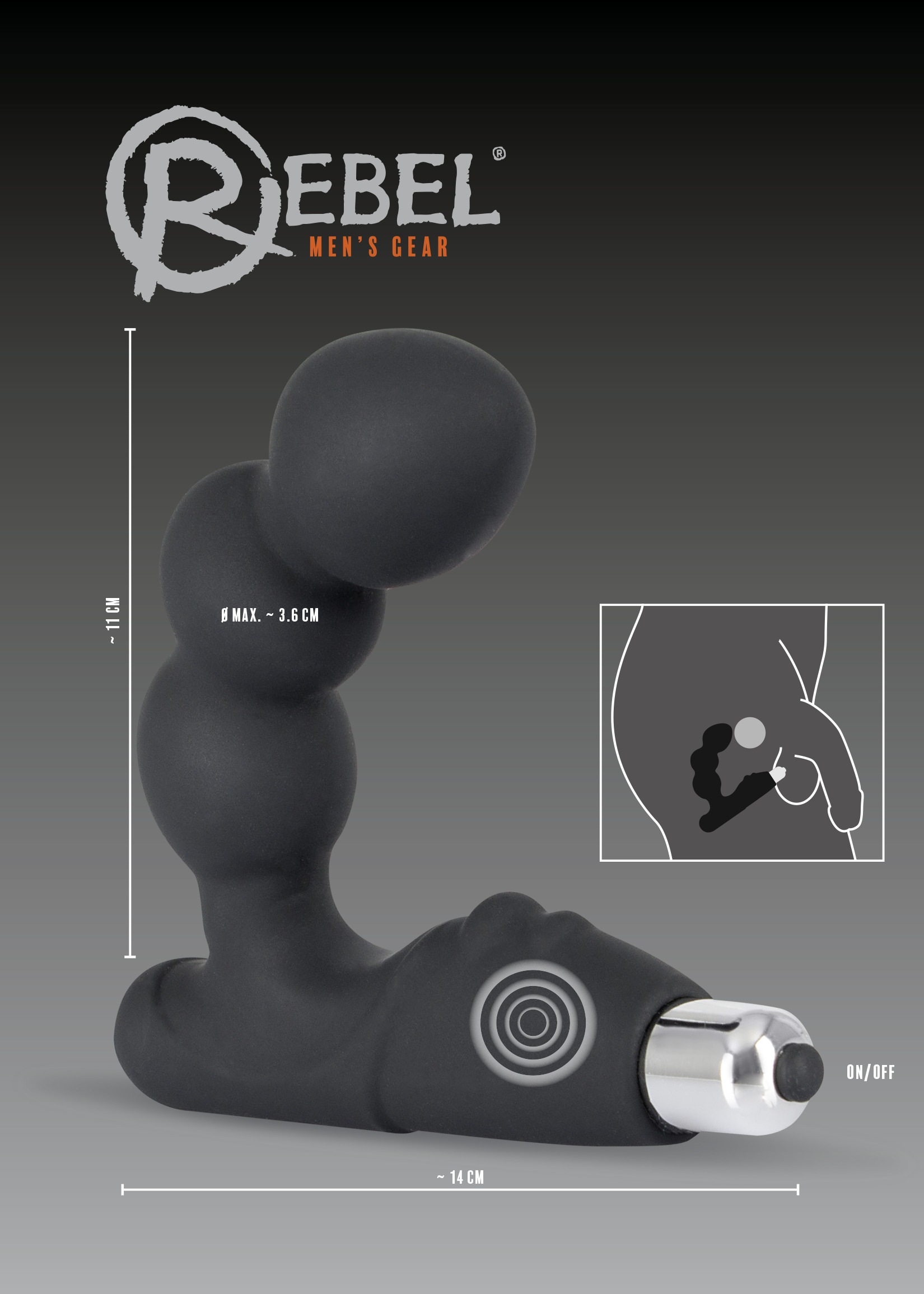 REBEL Anal-Stimulator »Prostata-Vibrator Rebel Bead-Shaped Prostate Stimulator« ()
