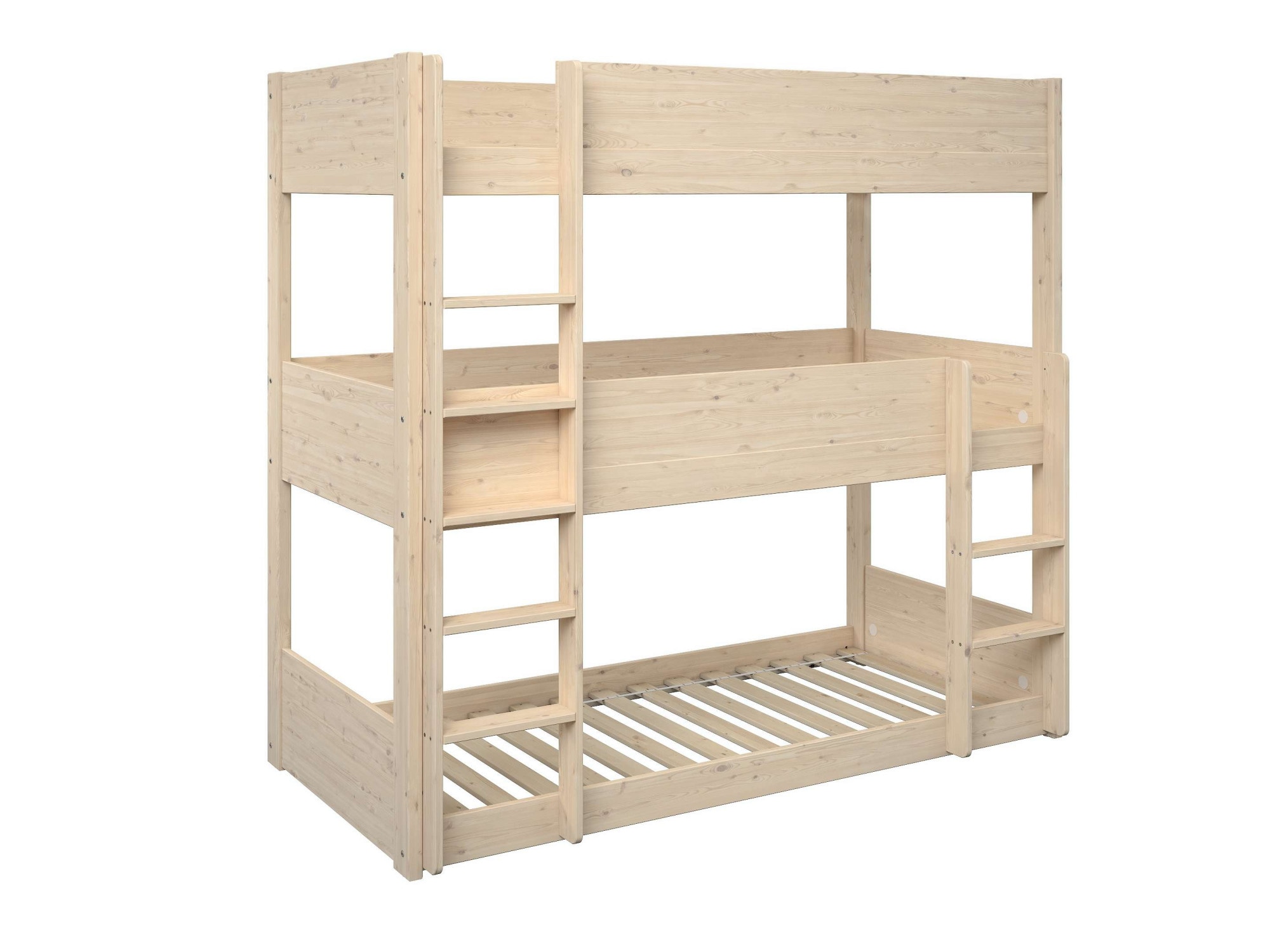 Lüttenhütt Etagenbett »TIPO BESTSELLER! Stockbett, Hochbett, Bodenbett, platzsparend«, (Leitern beidseitig montierbar), mit 3 Schlafplätzen, FSC® zertifiziertes Massivholz (Kiefer)