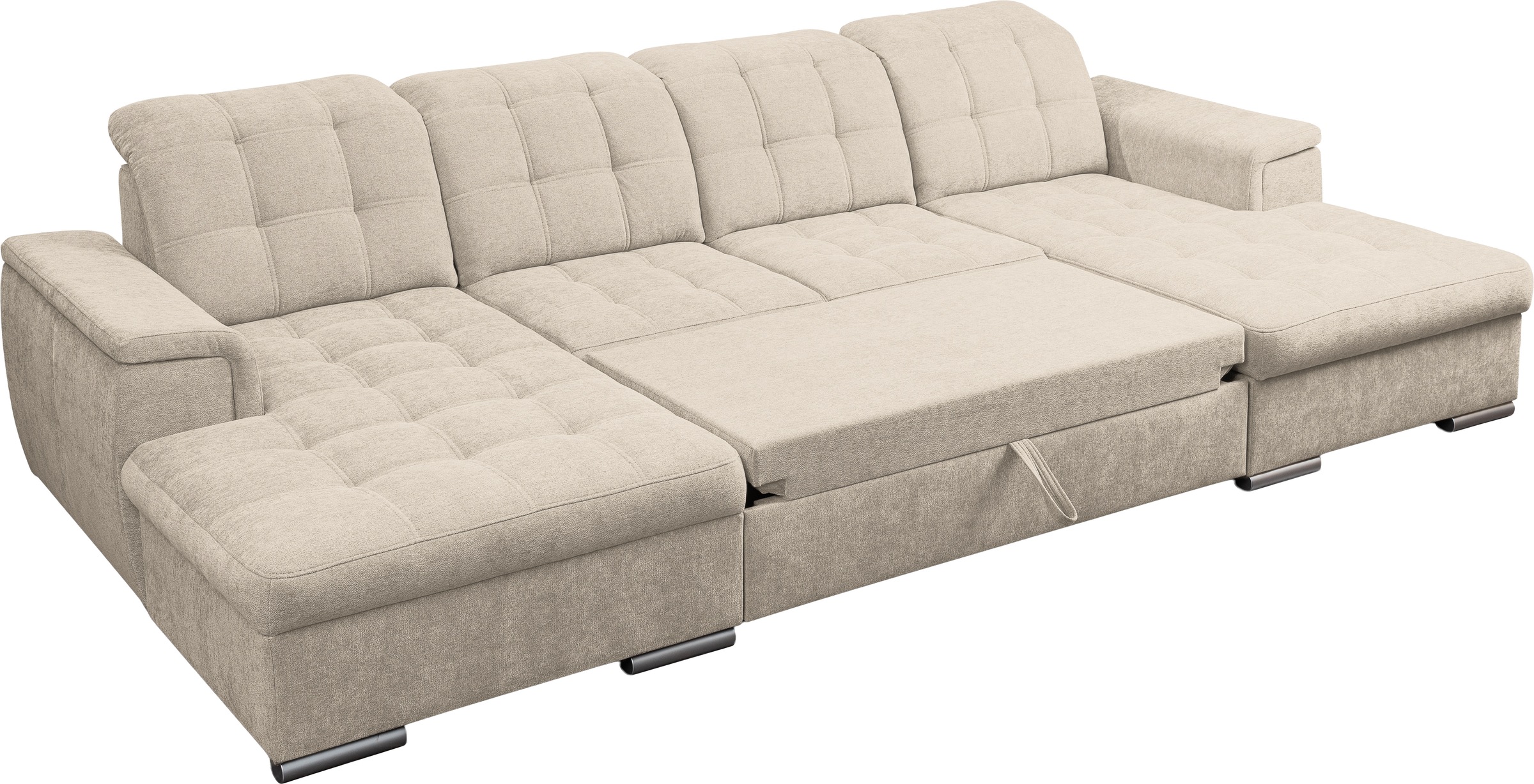 WERK2 Wohnlandschaft »Napoli« verstellbare Kopfteile, mit Schlaffunktion und Bettkasten