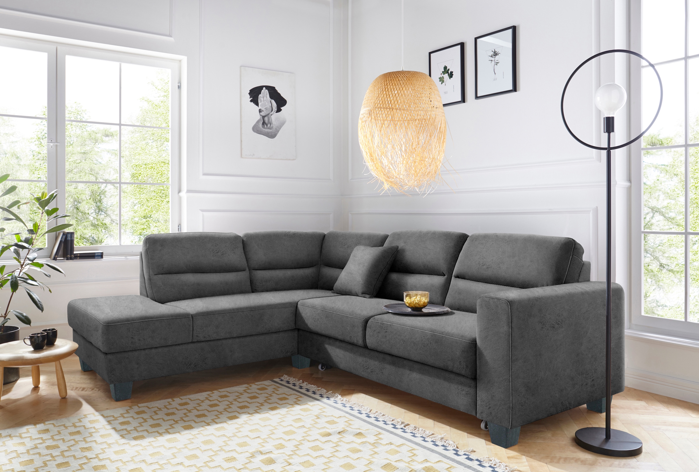 TRENDMANUFAKTUR Ecksofa »Chamber, L-Form«, inklusive einer Kopfstütze, wahlweise mit Schlaffunktion