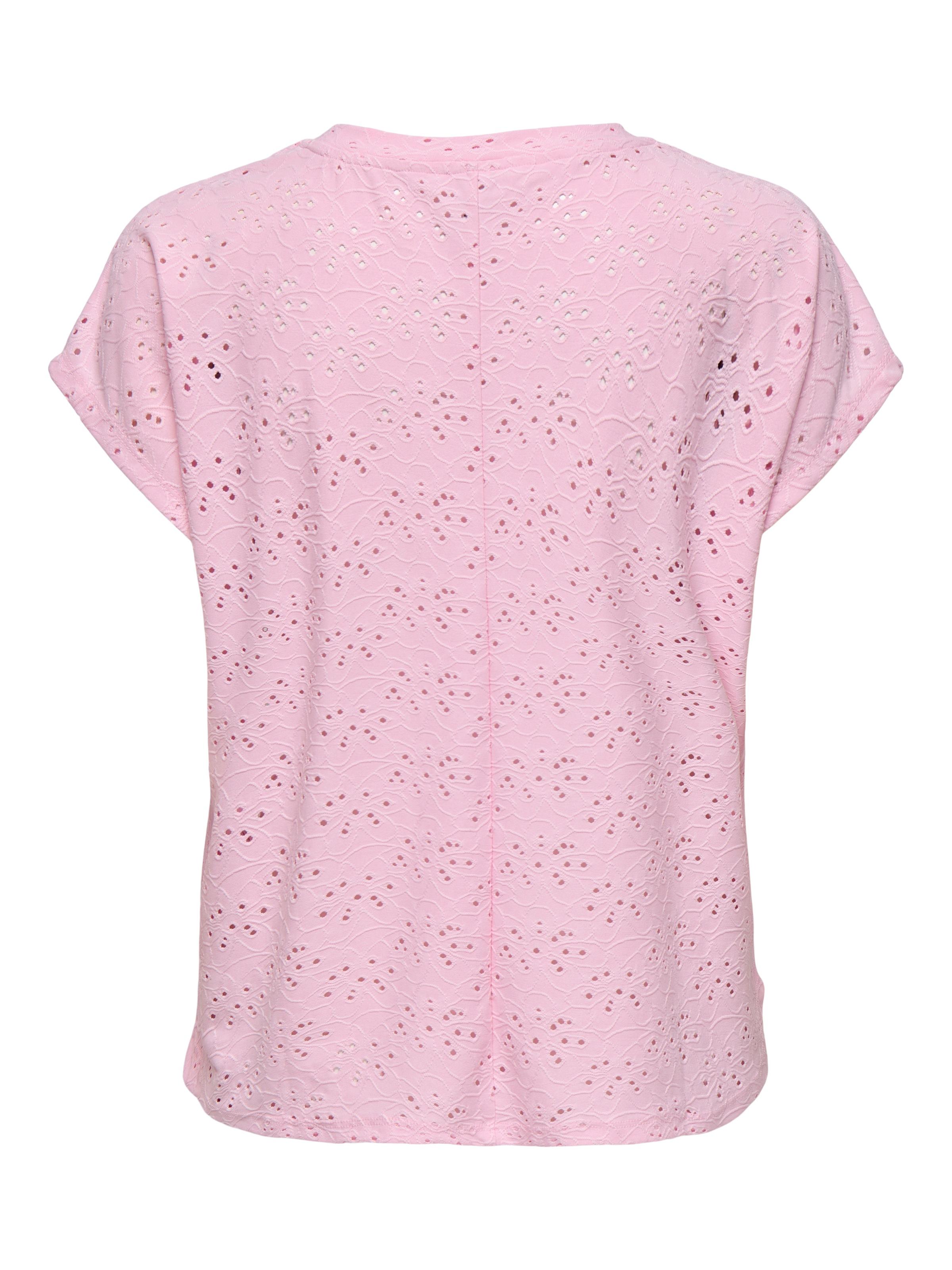 ONLY Kurzarmshirt »ONLSMILLA LIFE S/S TOP JRS NOOS« regular fit, modisch, Single Jersey, Materialmix, Rundhals