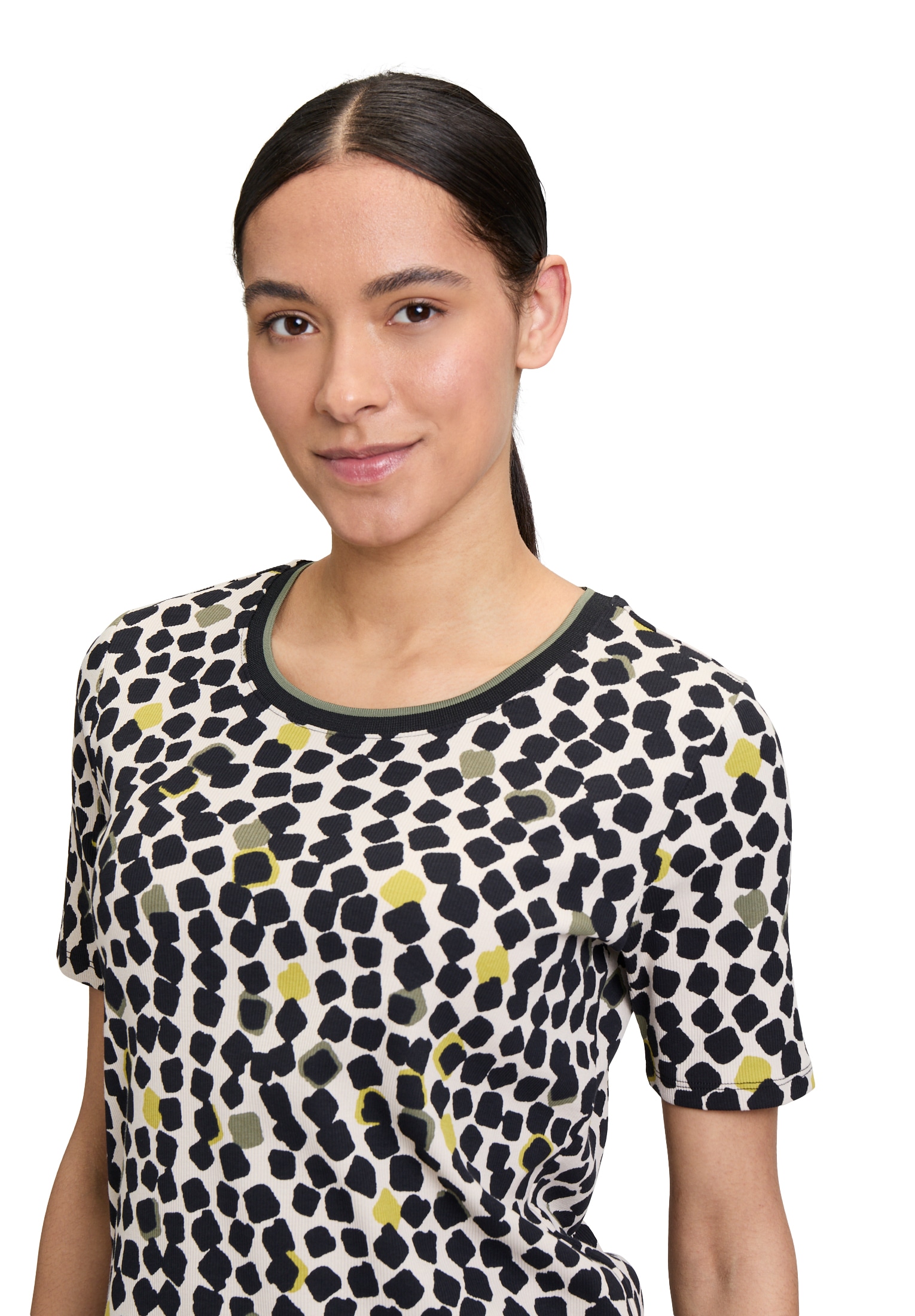 Betty Barclay Kurzarmshirt »Betty Barclay Basic Shirt mit Print«, (1 tlg.), Rippbündchen