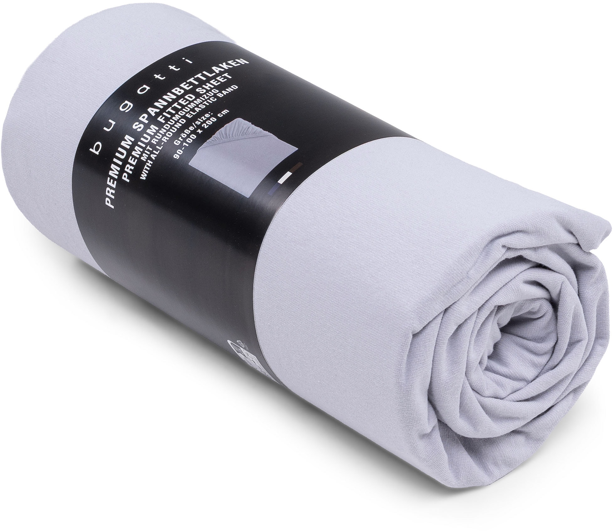 bugatti Spannbettlaken "PREMIUM, Baumwolle mit Elasthan, 180 g/m²" blickdicht und dehnbar