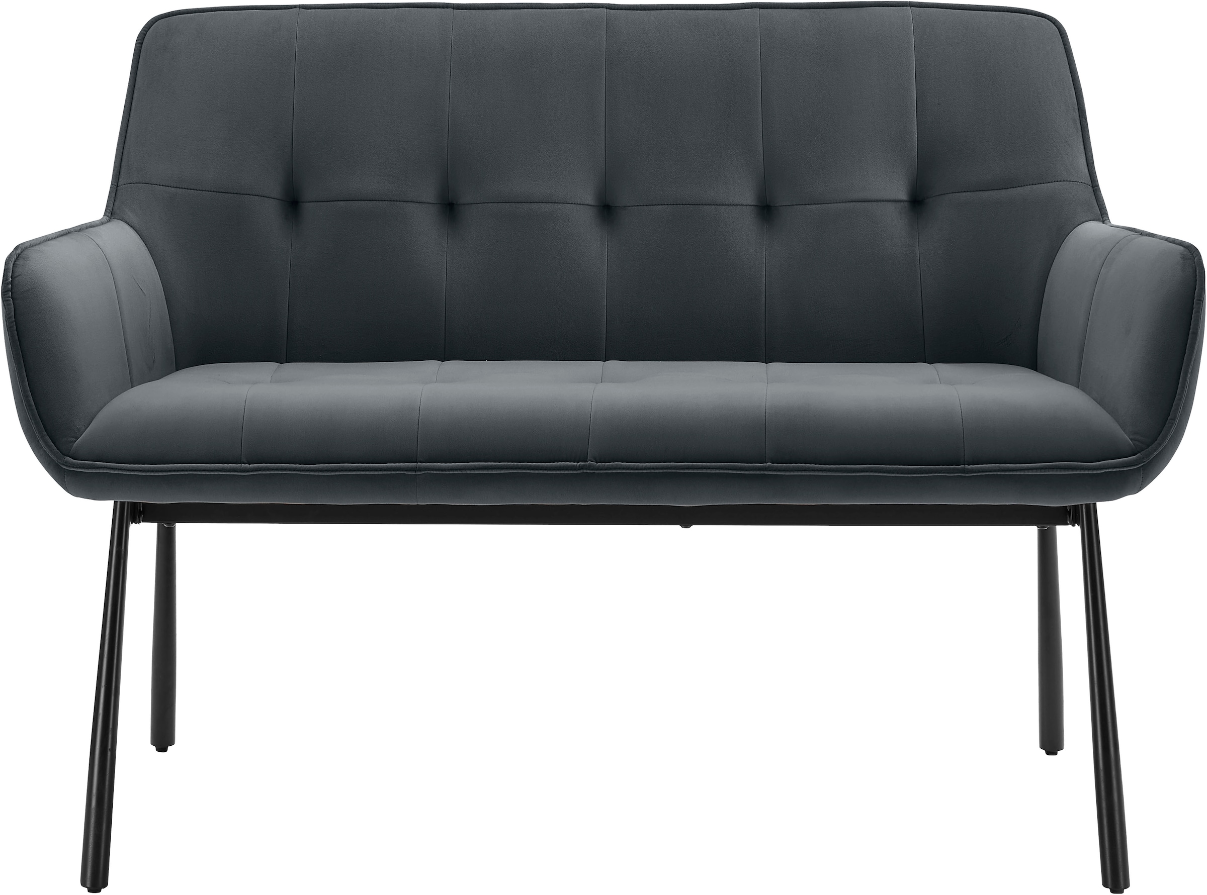 OTTO home Bank »Lika« weicher Veloursbezug, schwarzes Metallgestell, zwei Breiten