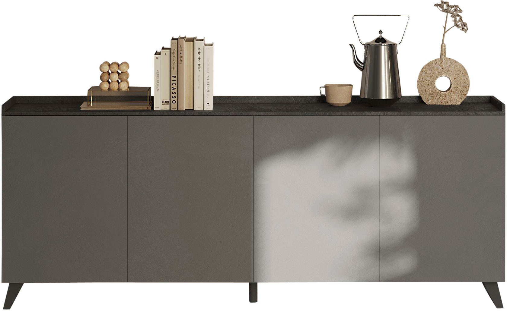 INOSIGN Sideboard »Tray, Breite 241, Kommode mit 4 Türen«, "Tablet", Push-to-open Funktion