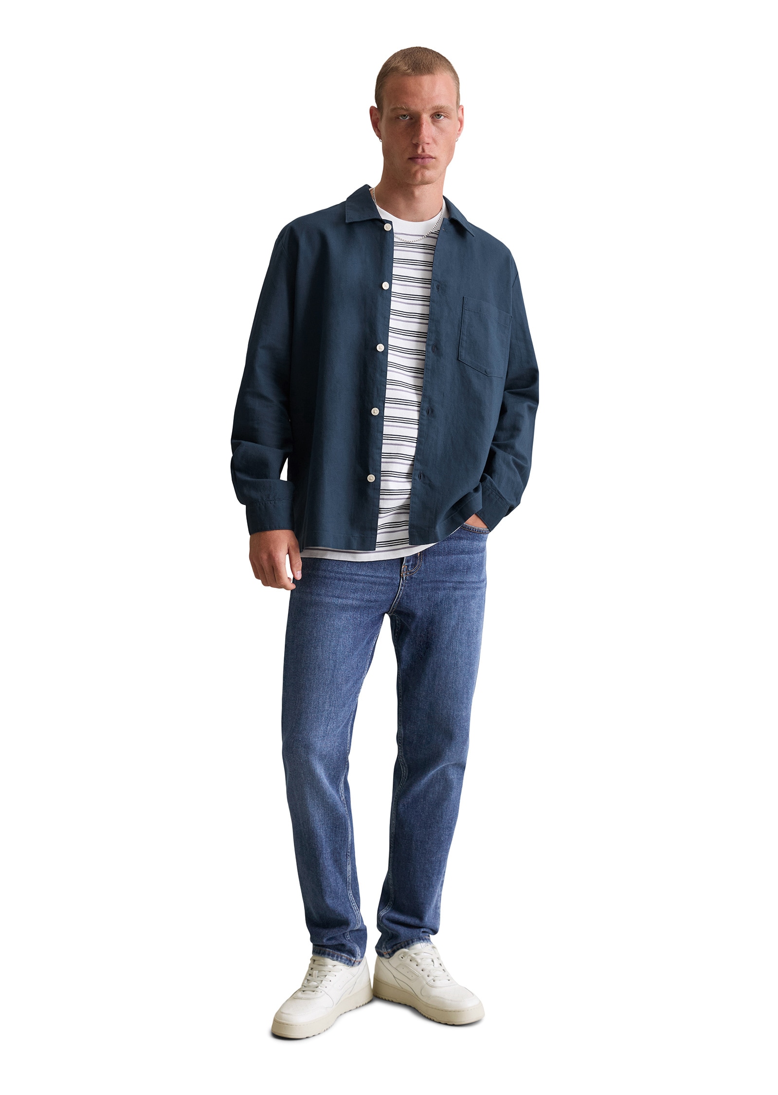Marc O'Polo DENIM Langarmhemd »aus Leinen und Bio-Baumwolle«