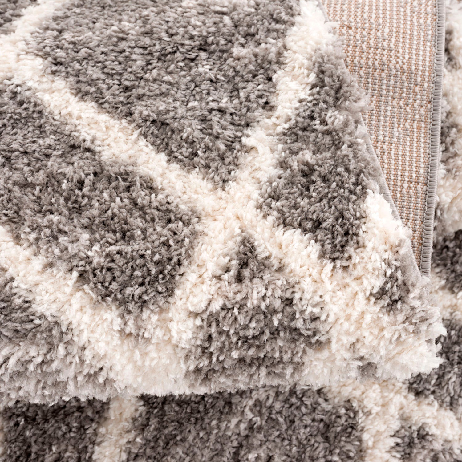 Carpet City Hochflor-Teppich »Pulpy 540«, rechteckig, 30 mm Höhe, besonders weich, mit Fransen, Rauten-Optik