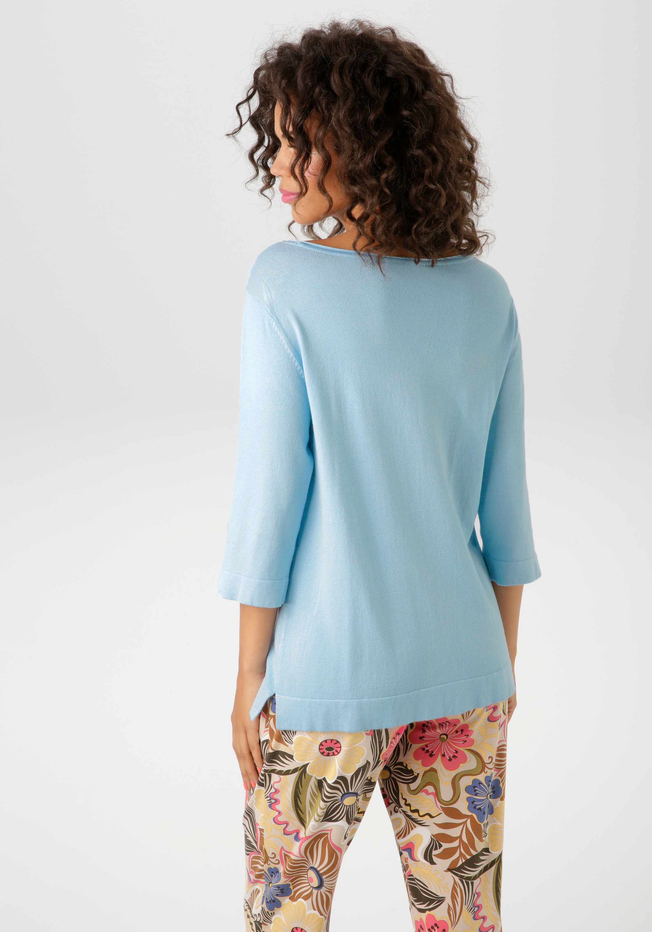 Aniston CASUAL Strickpullover, mit kleinem Schlitz an den 3/4-langen Ärmeln günstig online kaufen