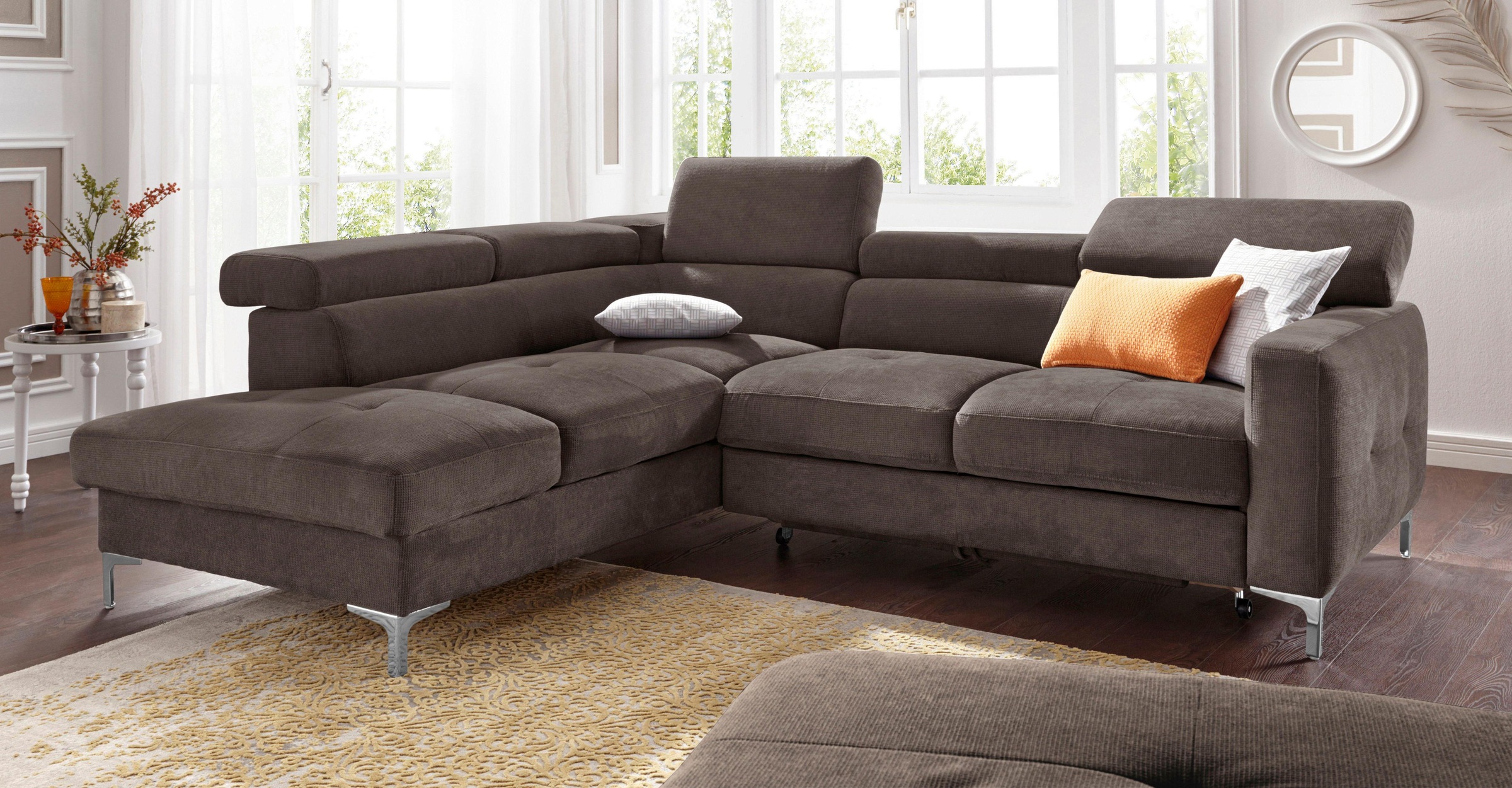 COTTA Ecksofa »Sammy L-Form«, mit Kopfteilverstellung, wahlweise mit Bettfunktion & Bettkasten