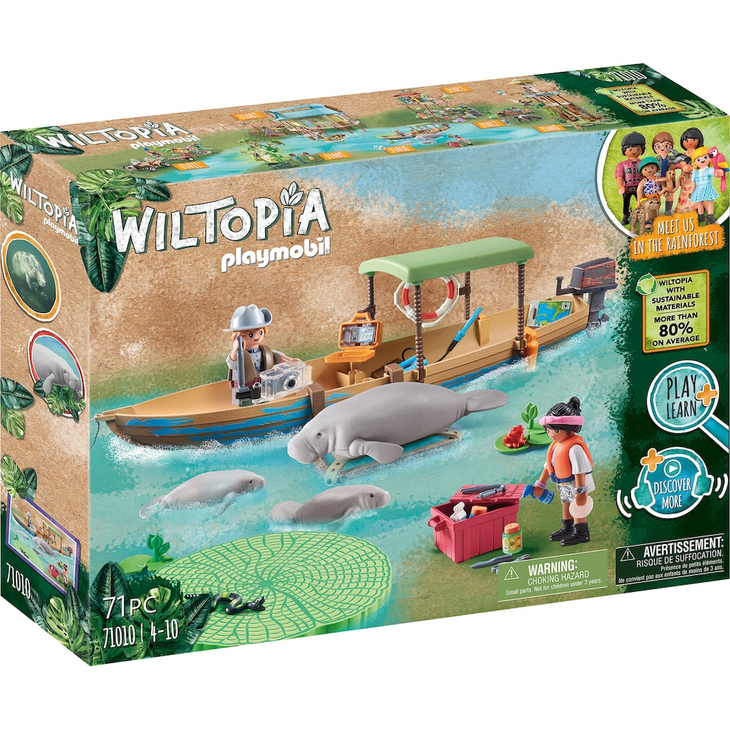 Playmobil® Konstruktions-Spielset »Wiltopia - Bootsausflug zu den Seekühen (71010), Wiltopia«, (71 St.)