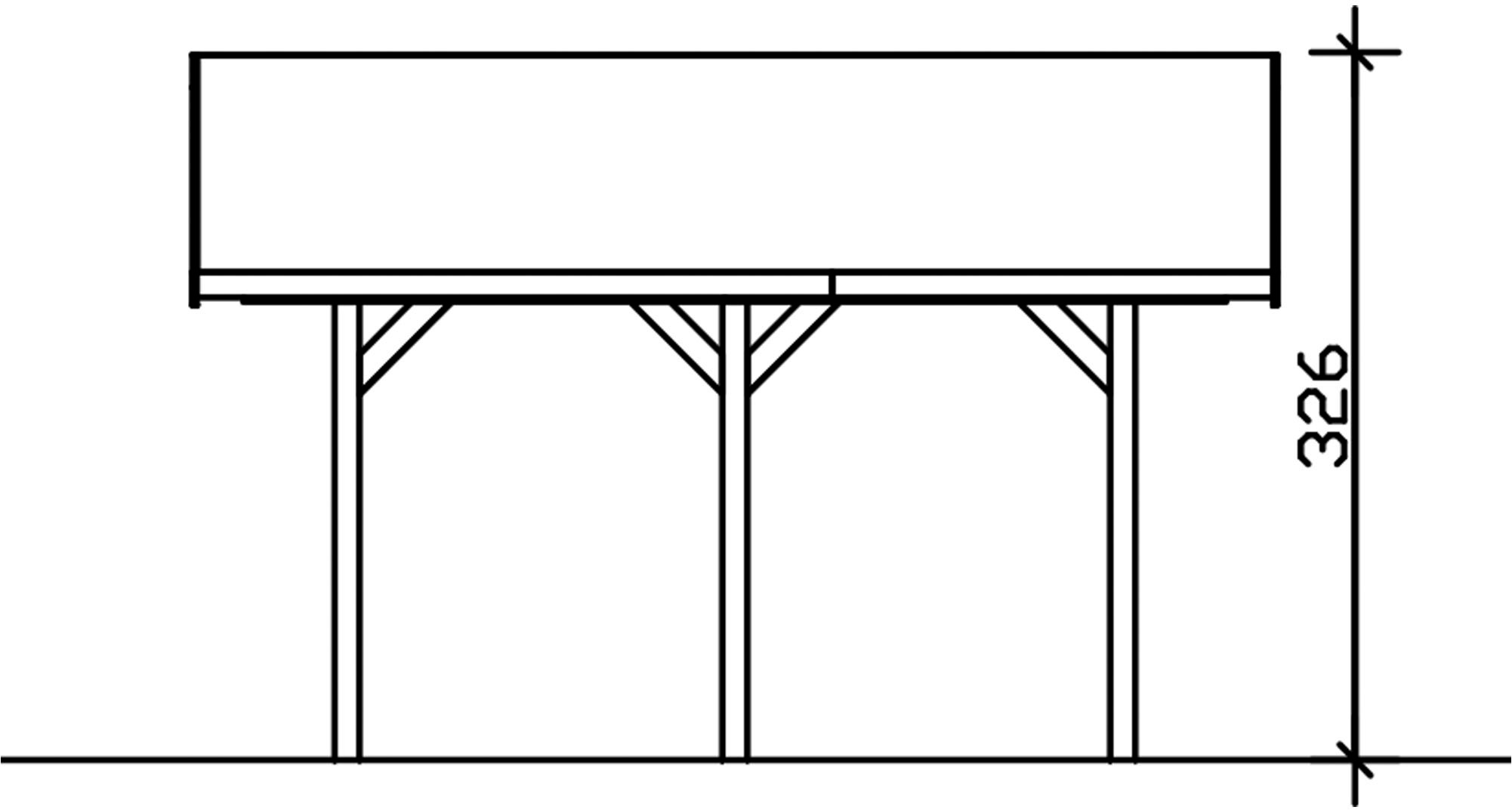 Skanholz Einzelcarport »Wallgau«, Nadelholz, 340 cm, Grün, mit schwarzen Dachschindeln