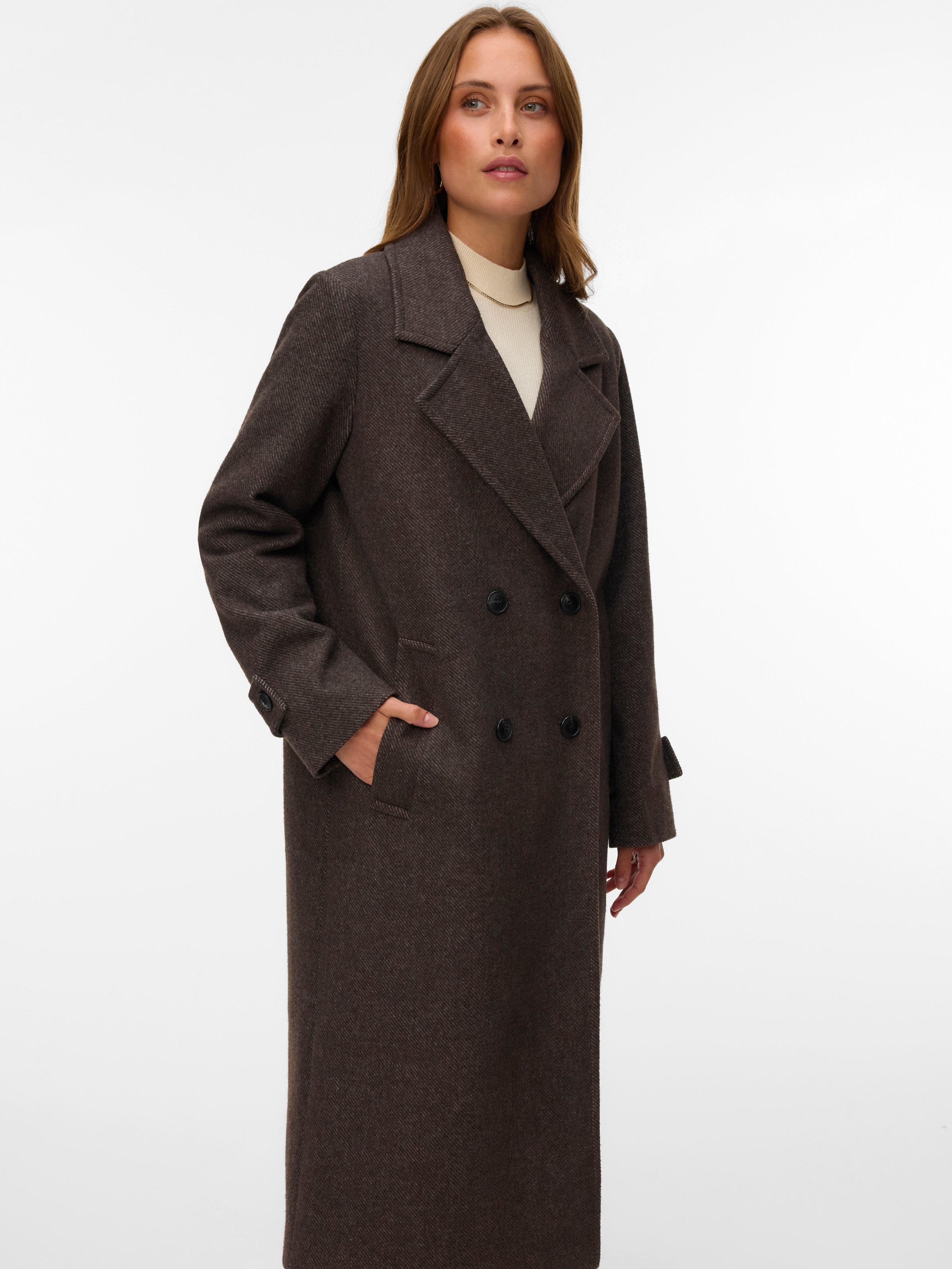 Vero Moda Langmantel "VMEVA LONG COAT NOOS" Kunstfaser
