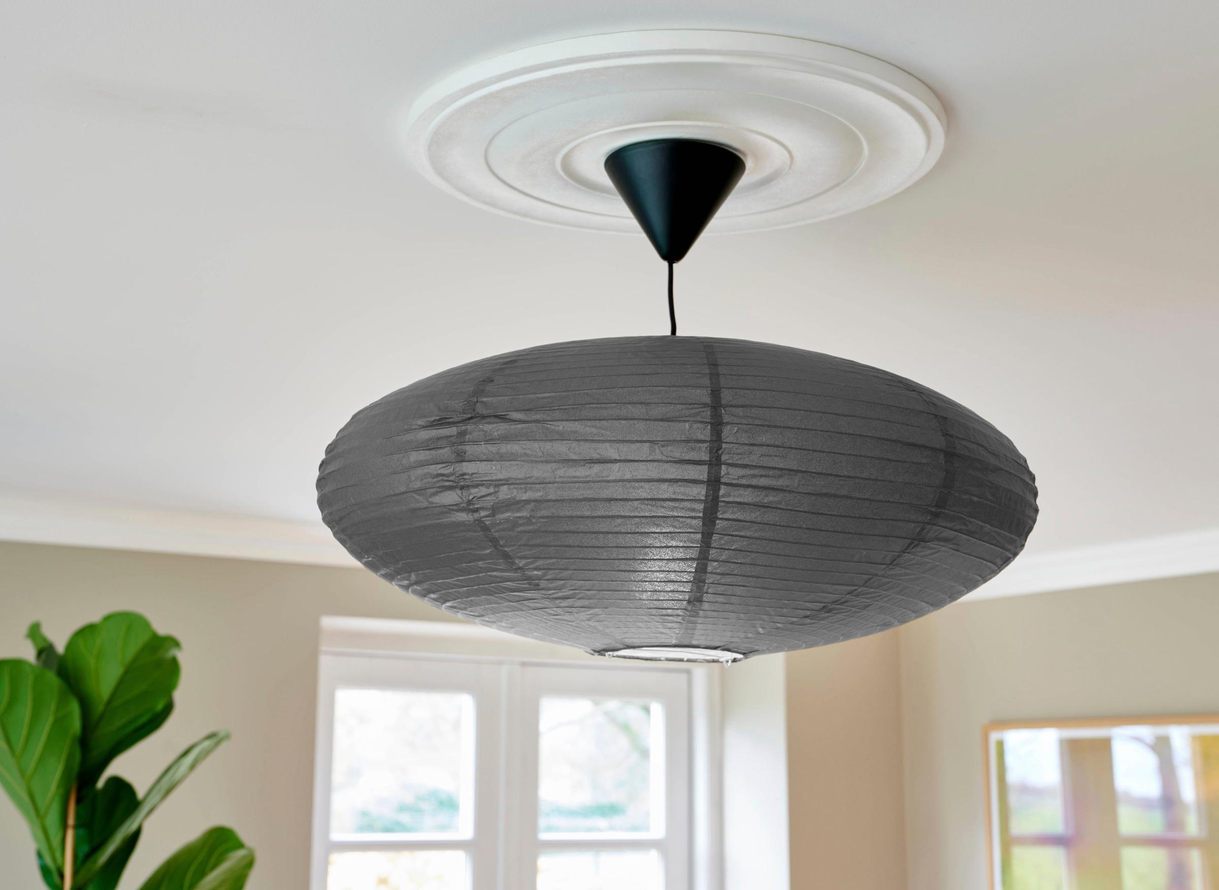 Nordlux Pendelleuchte »Villo Lampenschirm ohne Pendel/Fassung«, Natürliches Material, Retro-Design, Bietet ein weiches, diffuses Licht