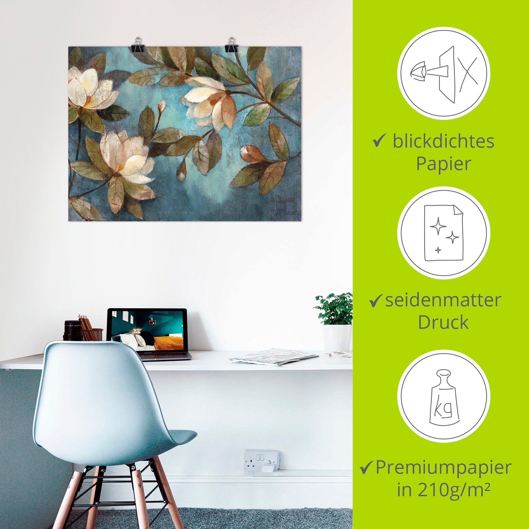 Artland Wandbild »Schwebende Magnolie«, Blumen, (1 St.), als Leinwandbild, Poster, Wandaufkleber in verschied. Größen