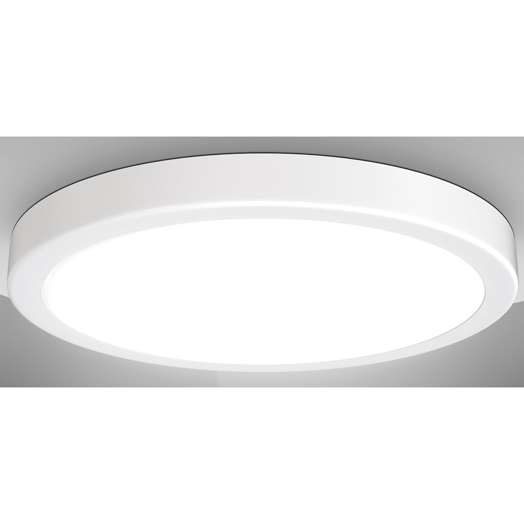 B.K.Licht LED Deckenleuchte, 1 x LED-Platine 24 Watt, 3.000lm ,4.000K, nicht dimmbar, Ø 38,00 cm