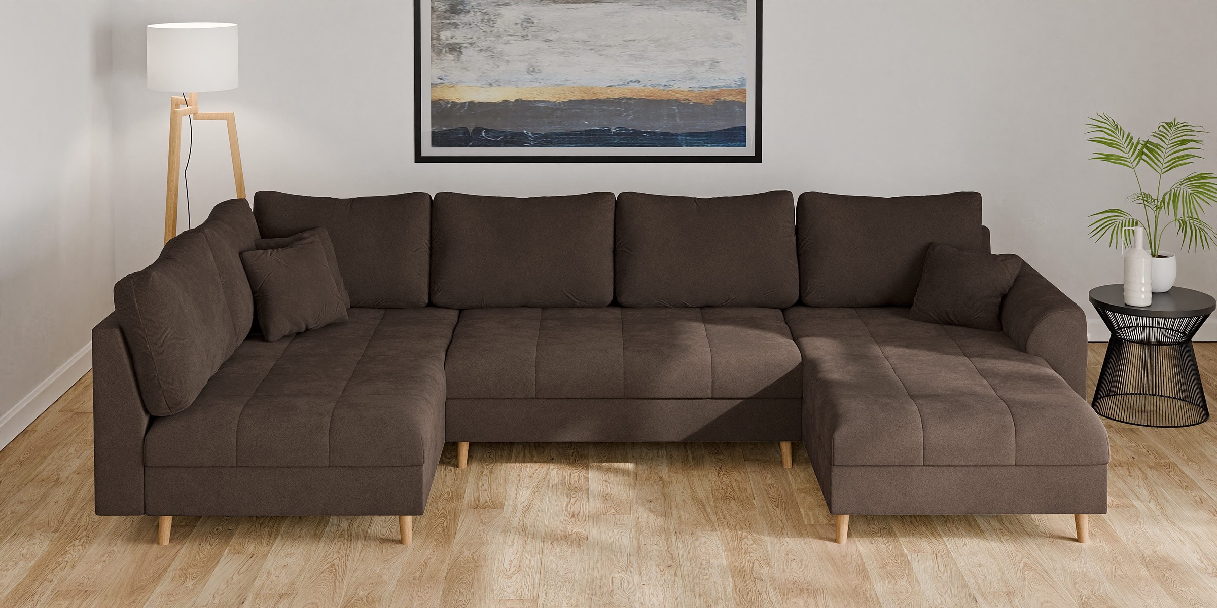 Home affaire Wohnlandschaft "CHARRE U-Form mit Ottomane, Maße B/T/H: 310/16 günstig online kaufen