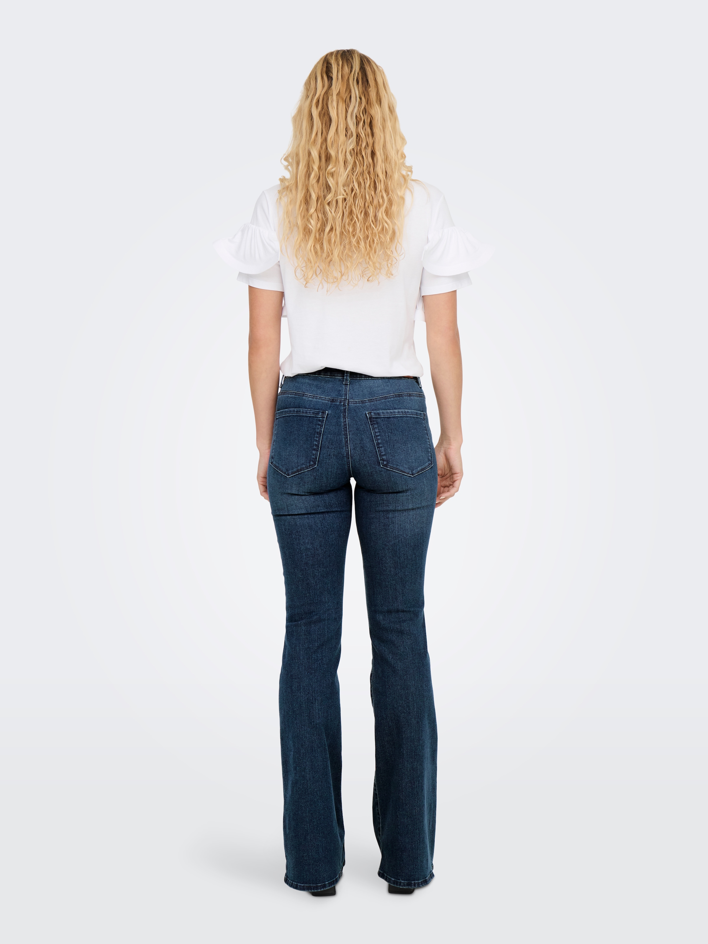 ONLY Bootcut-Jeans "ONLLUSH MW RETRO FLARED DNM" Materialmix, bootcut fit, günstig online kaufen