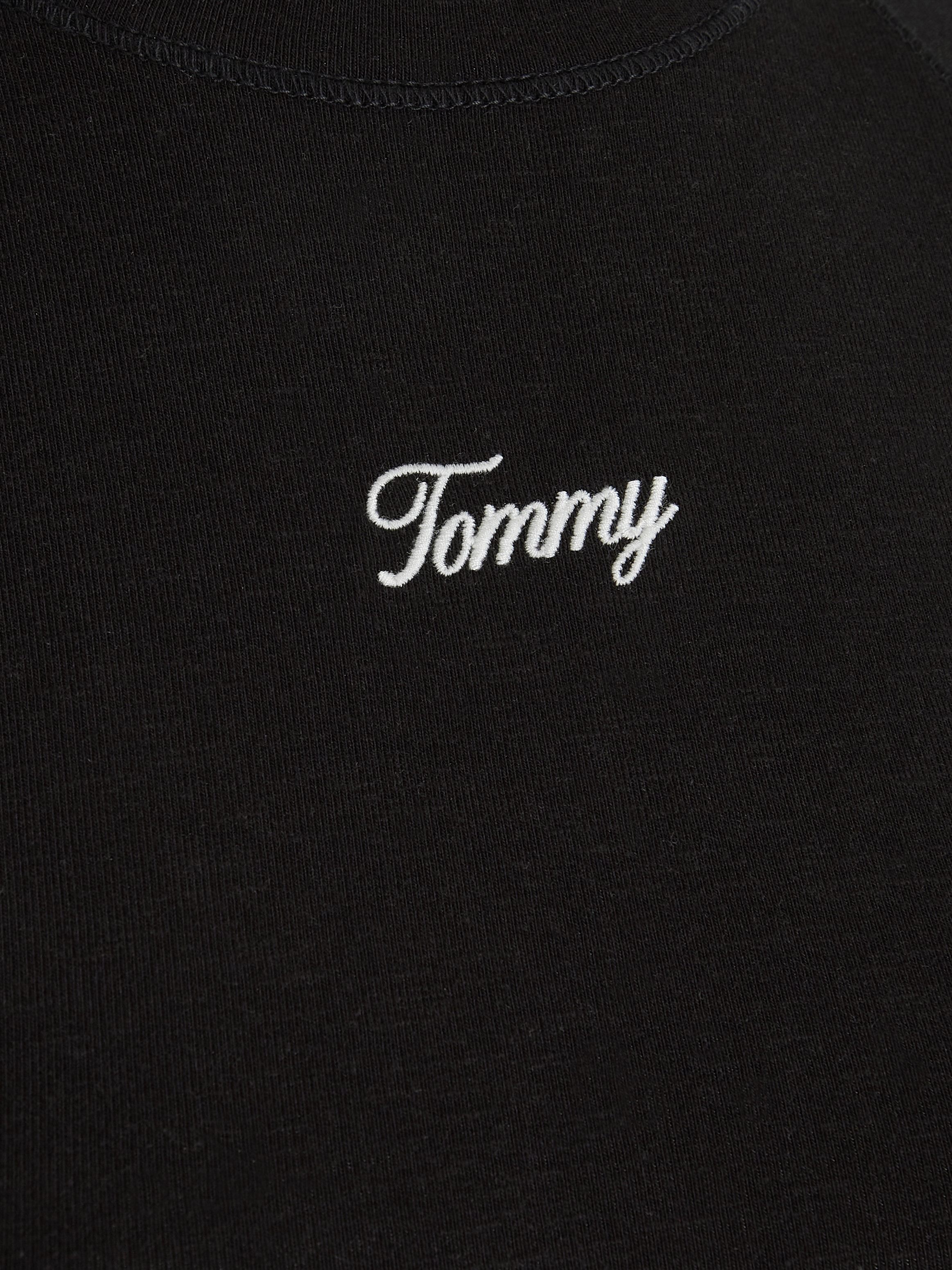 Tommy Jeans Jerseykleid »TJW RUCHE SCRIPT BODYCON DRESS«, mit gefransten Ärmeln
