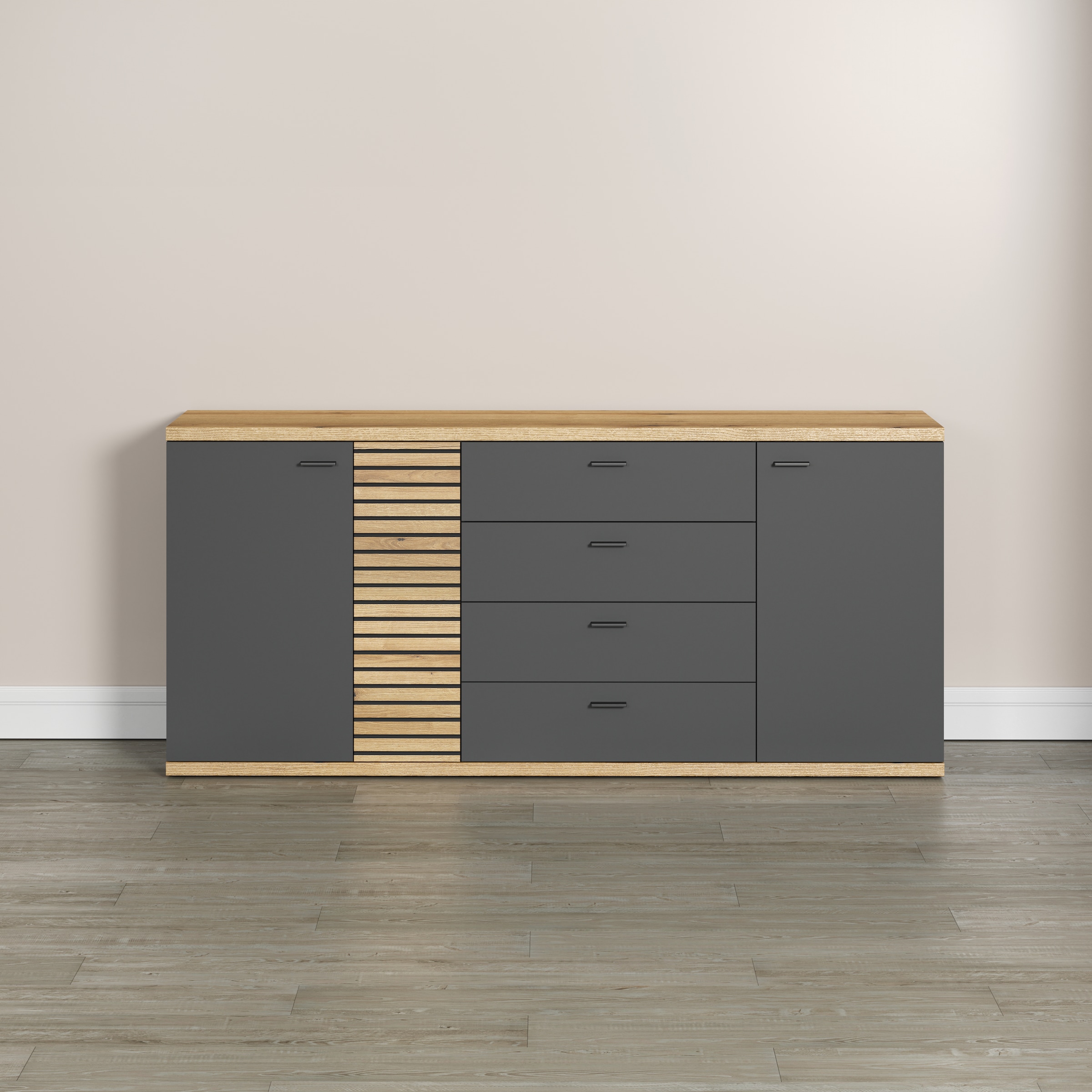 INOSIGN Sideboard "Galway", Kommode mit angesagter Rillenoptik und Soft-Clo günstig online kaufen