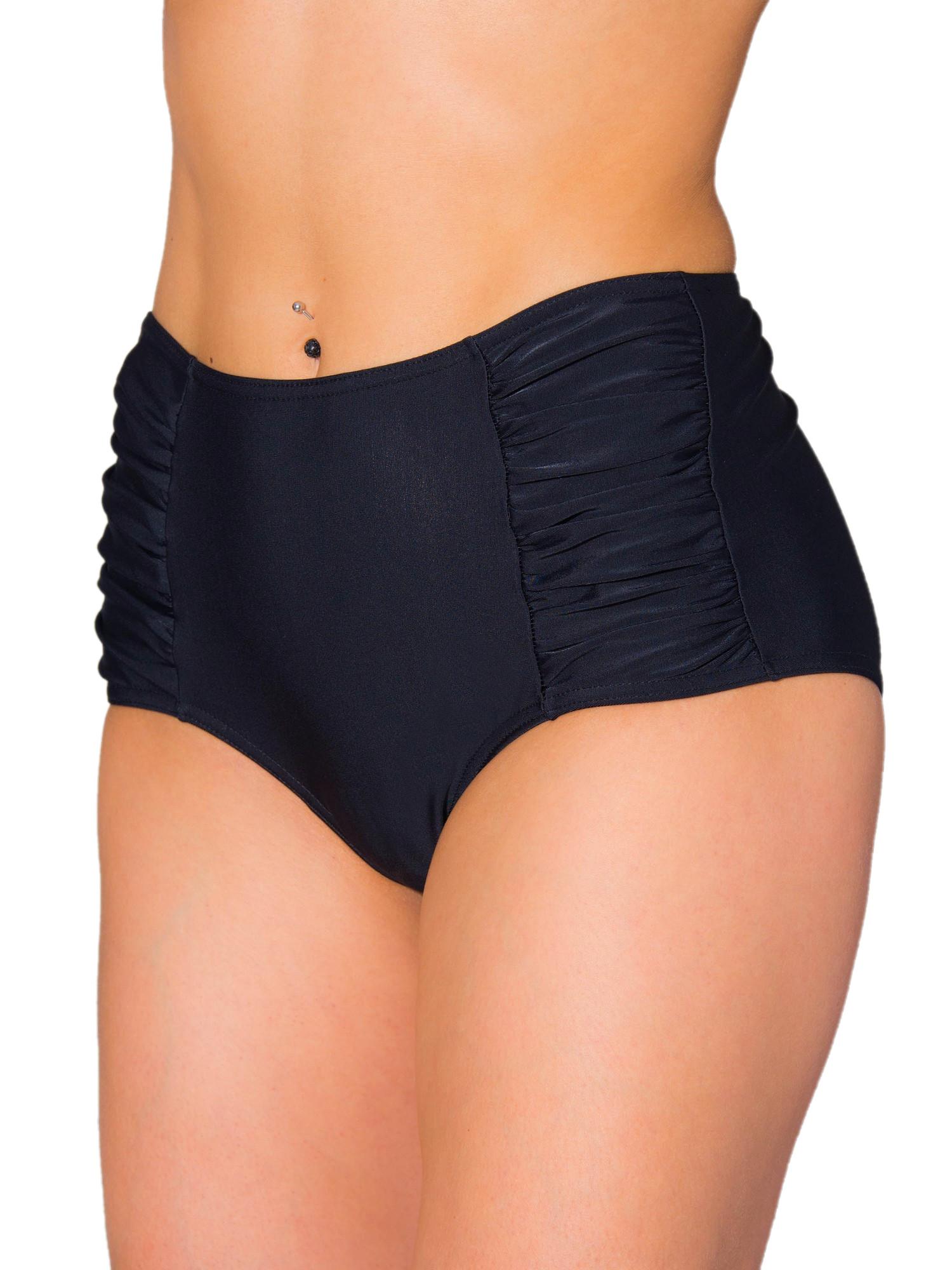 AQUARTI Bikini-Hose "Bikinihose Aquarti Damen Bikinihose mit Hoher Taille und Raffung"